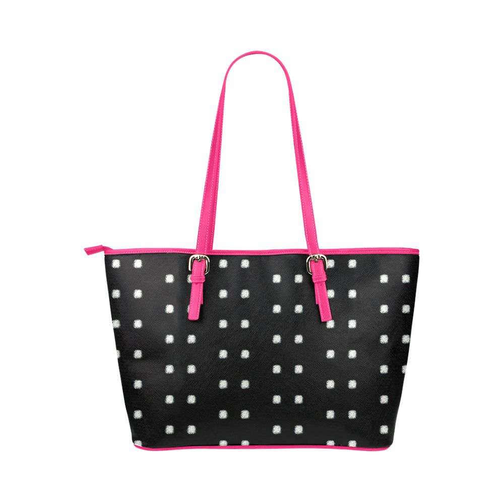 Polka Stripe Jane Leather Tote Bag /Small e-joyer
