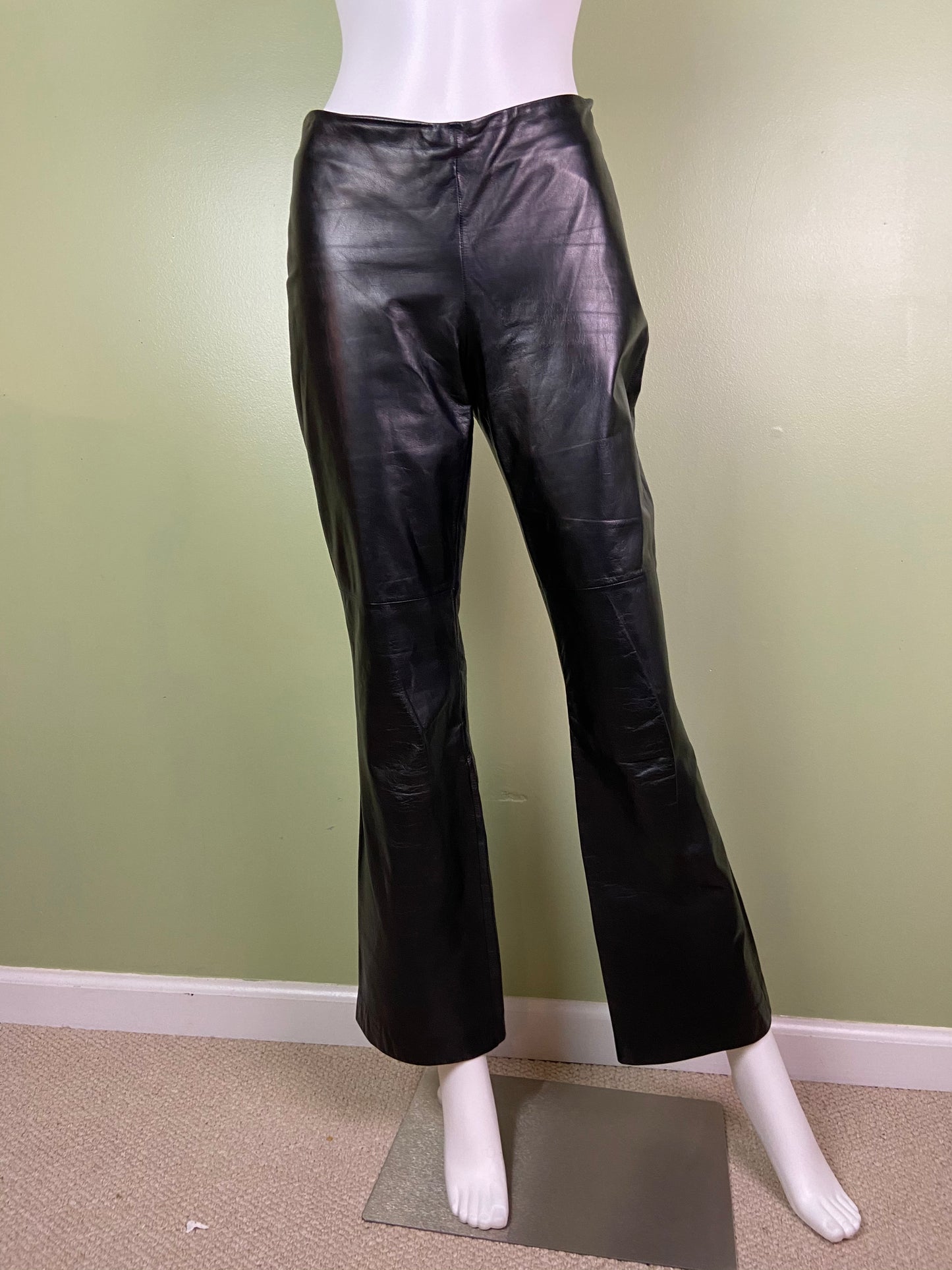 Black Leather Boot Cut Rock Star Pants Abby Essie