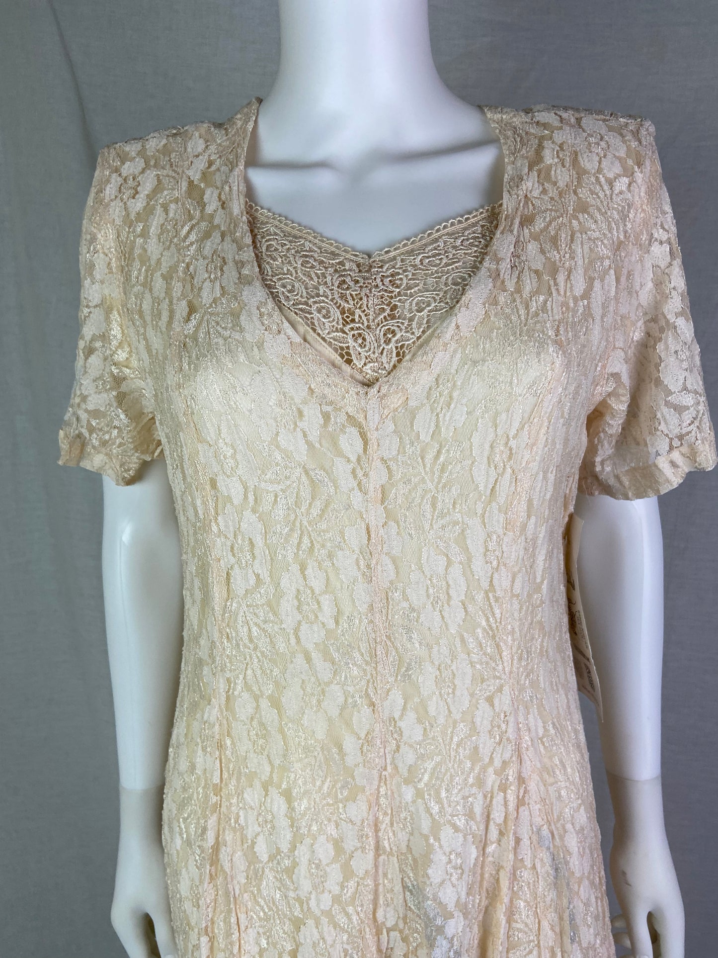 Nostalgia Cream Beige Lace Victorian Dress NWT ABBY ESSIE STUDIOS