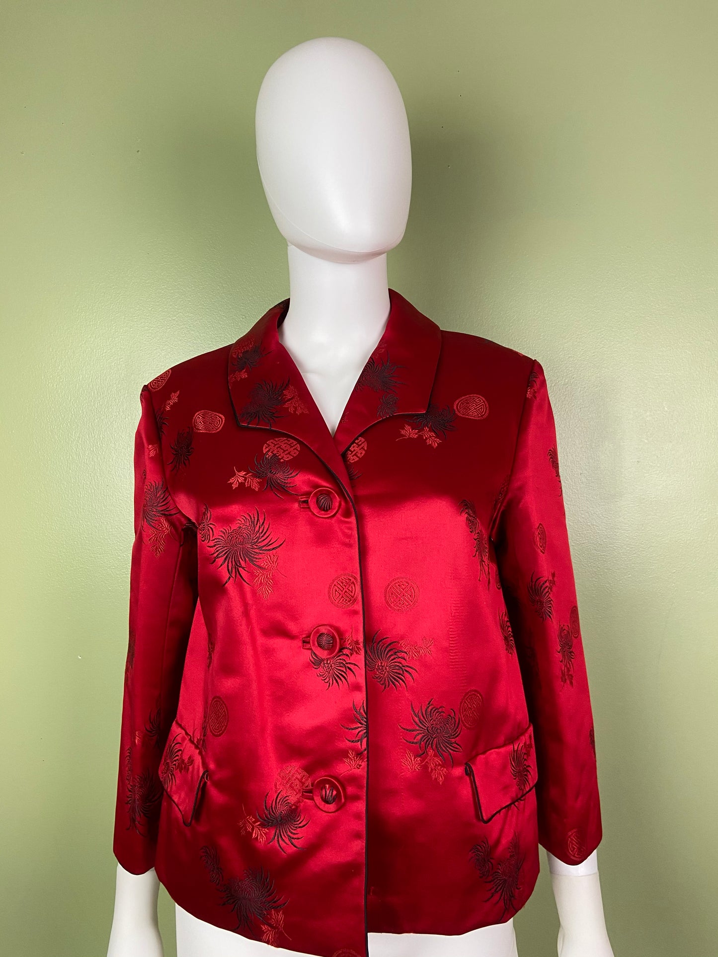 VIntage Hope Brothers Bespoke Red Satin Suit Dress SUGA LANE