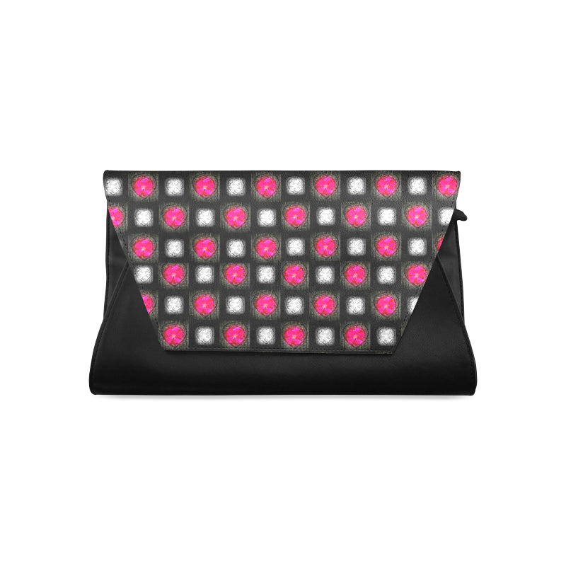 Bling Hearts Leather Clutch Bag e-joyer