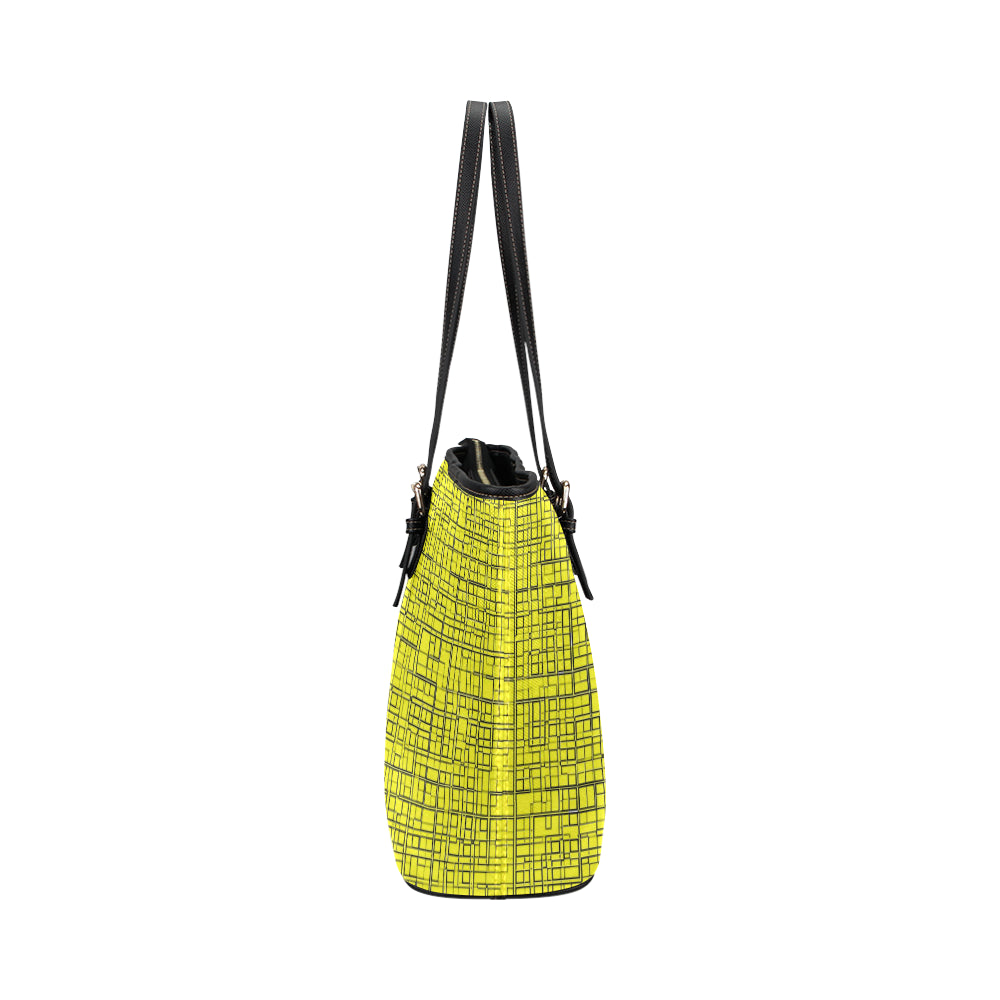 Grid Jane Leather Tote Bag e-joyer