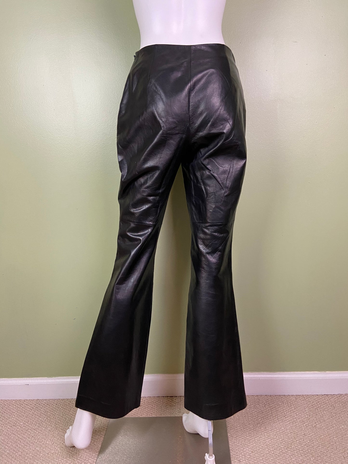 Black Leather Boot Cut Rock Star Pants Abby Essie