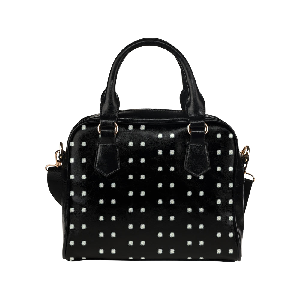 Polka Stripe Leather Satchel Bag e-joyer
