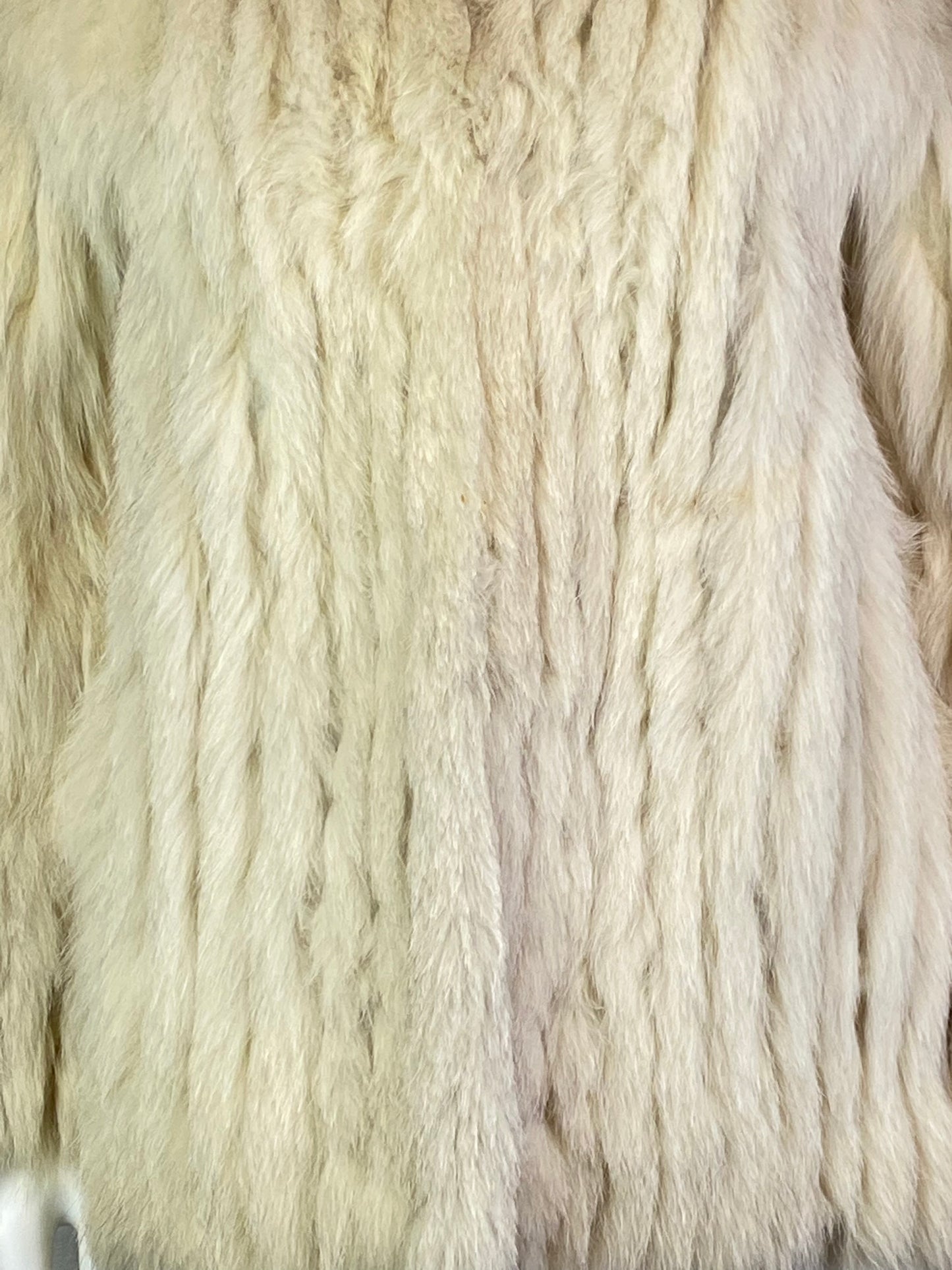 Vintage Cream White Gray FOX Fur Coat ABBY ESSIE STUDIOS