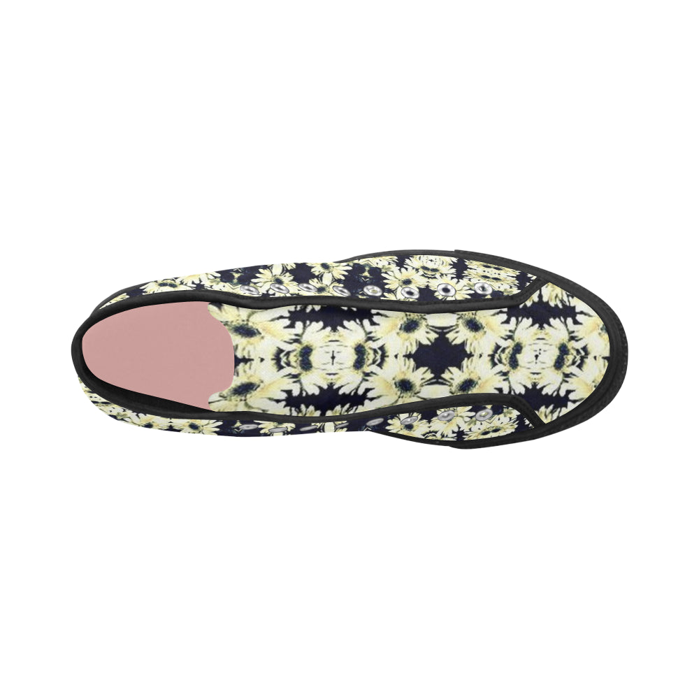 black white damask x2 2.22 mb Vancouver H Women's Canvas Shoes (1013-1) e-joyer