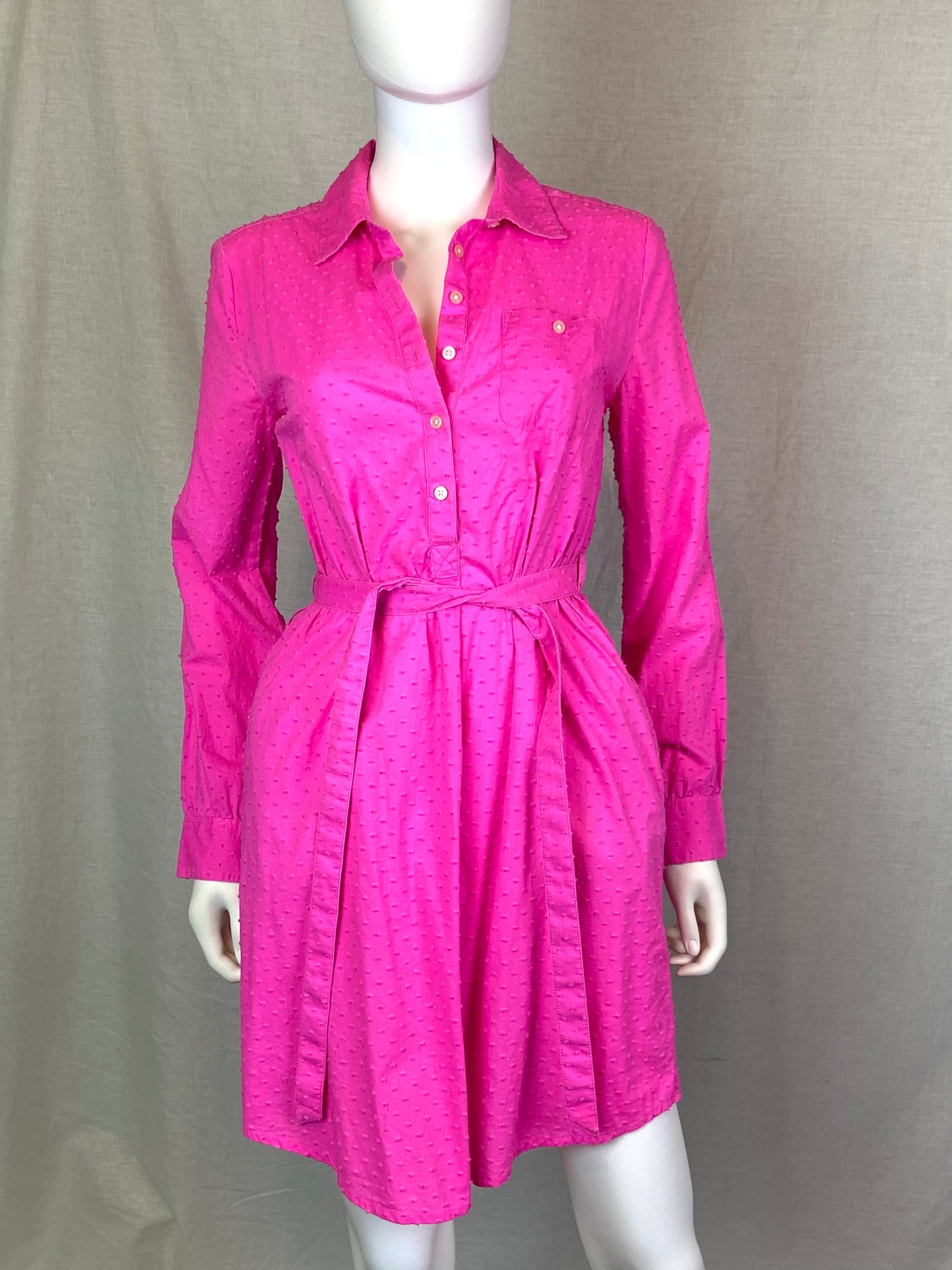 GAP Hot Pink Poplin Shirt Dress XS ABBY ESSIE STUDIOS