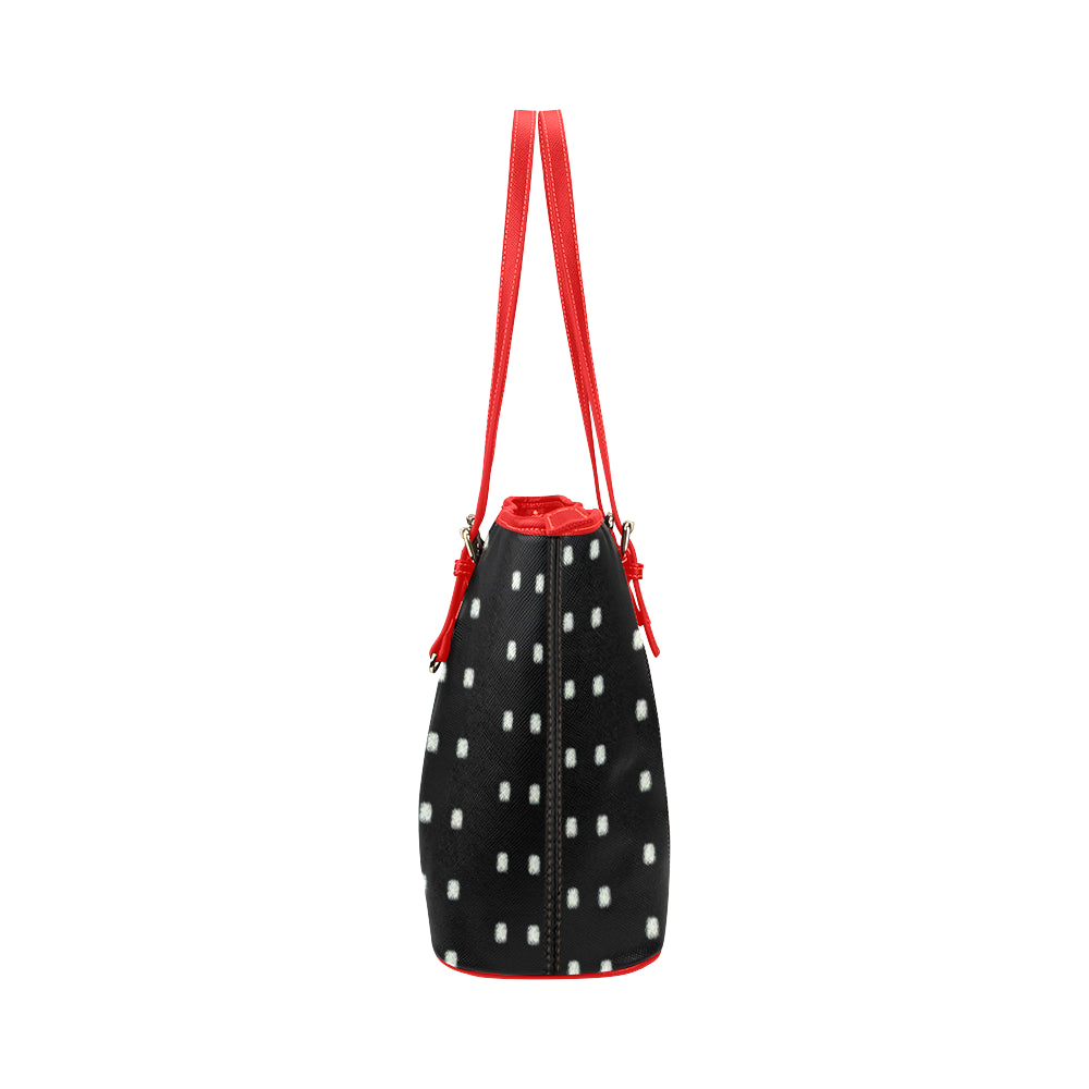 Polka Stripe Jane Leather Tote Bag /Small e-joyer