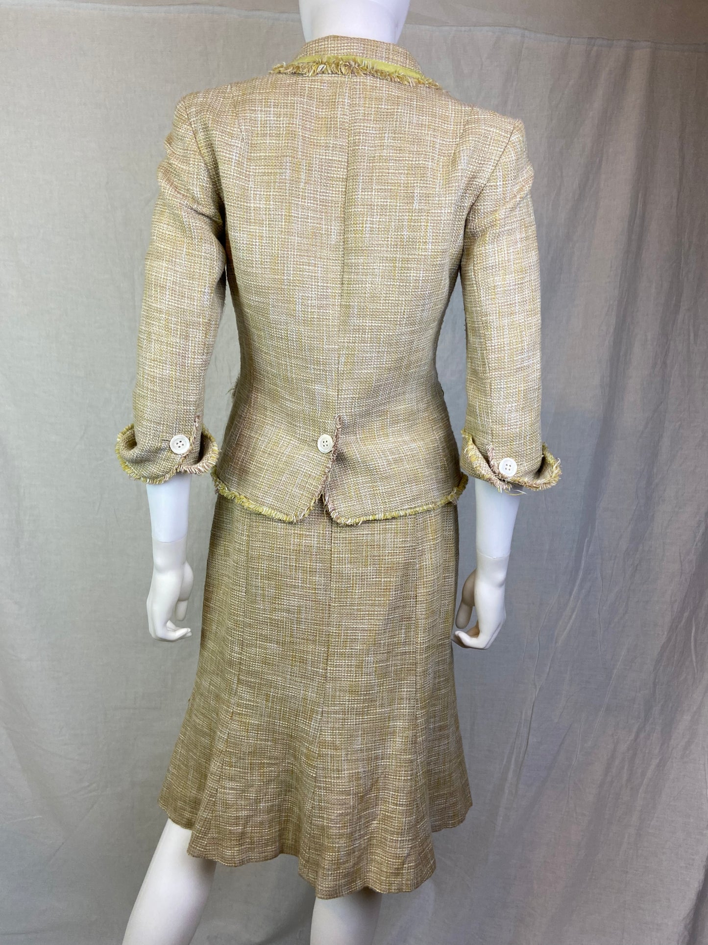 Ann Taylor Lime Green Chanel Skirt Suit ABBY ESSIE STUDIOS