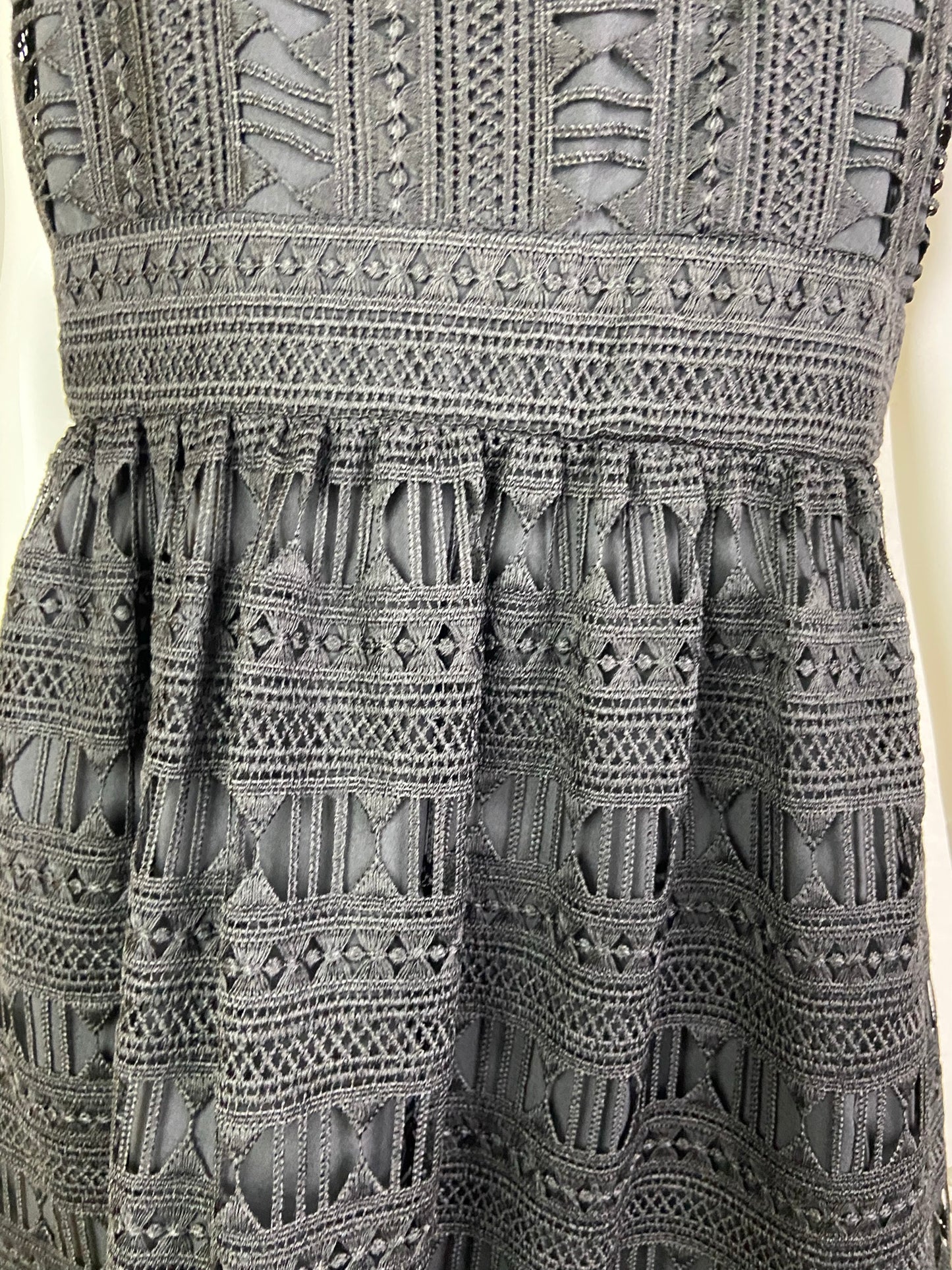 Nicole Miller Black Lace Woven Dress NWT ABBY ESSIE STUDIOS