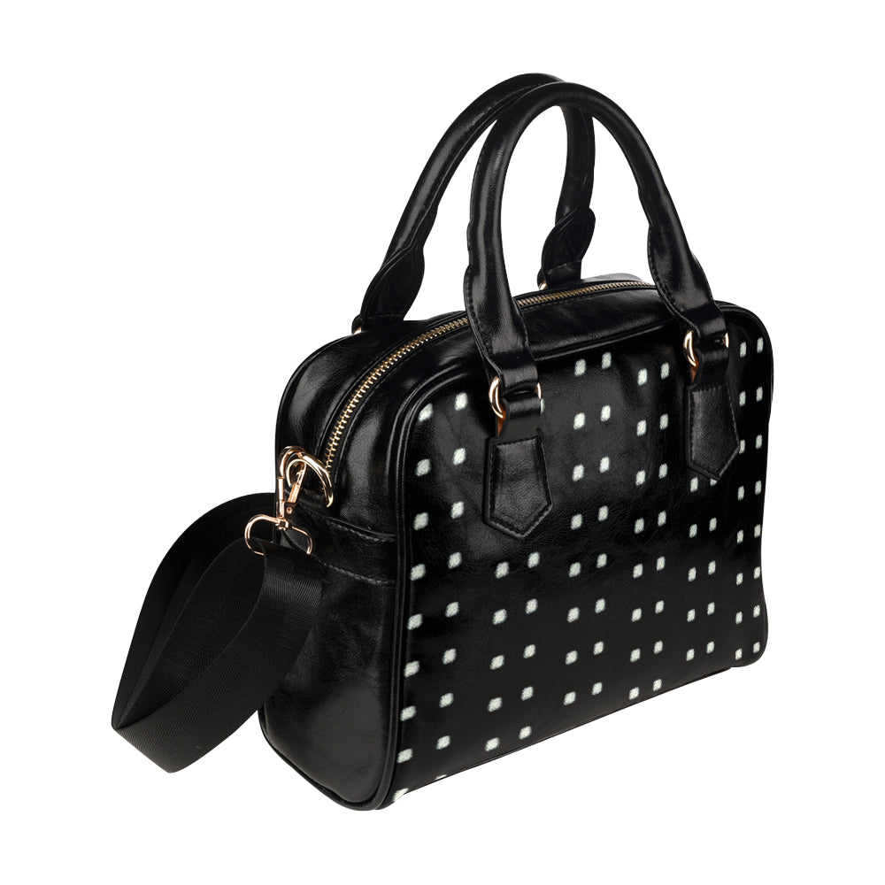 Polka Stripe Leather Satchel Bag e-joyer