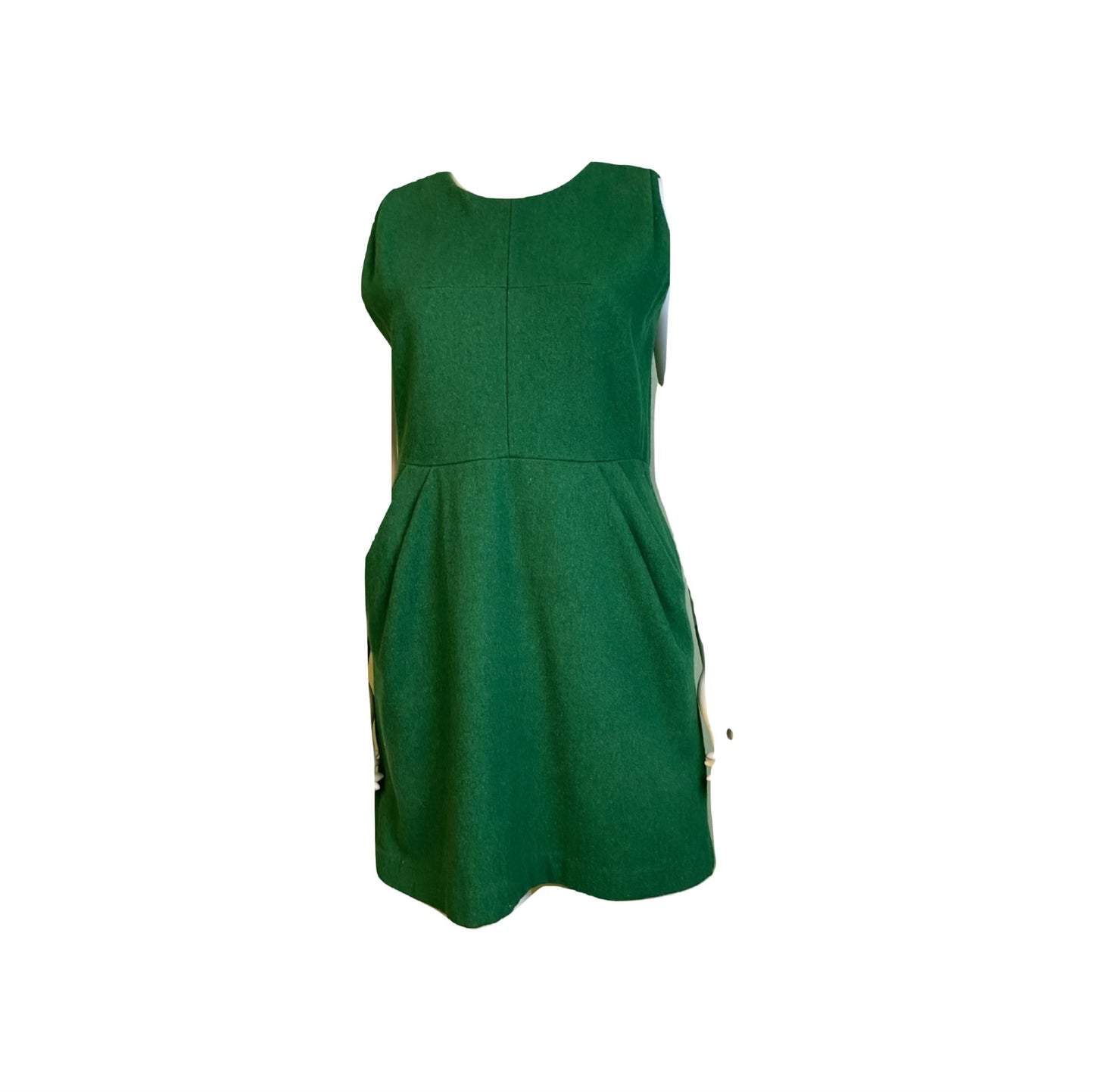 Voll Green Wool Fitted Sheath Mini Dress