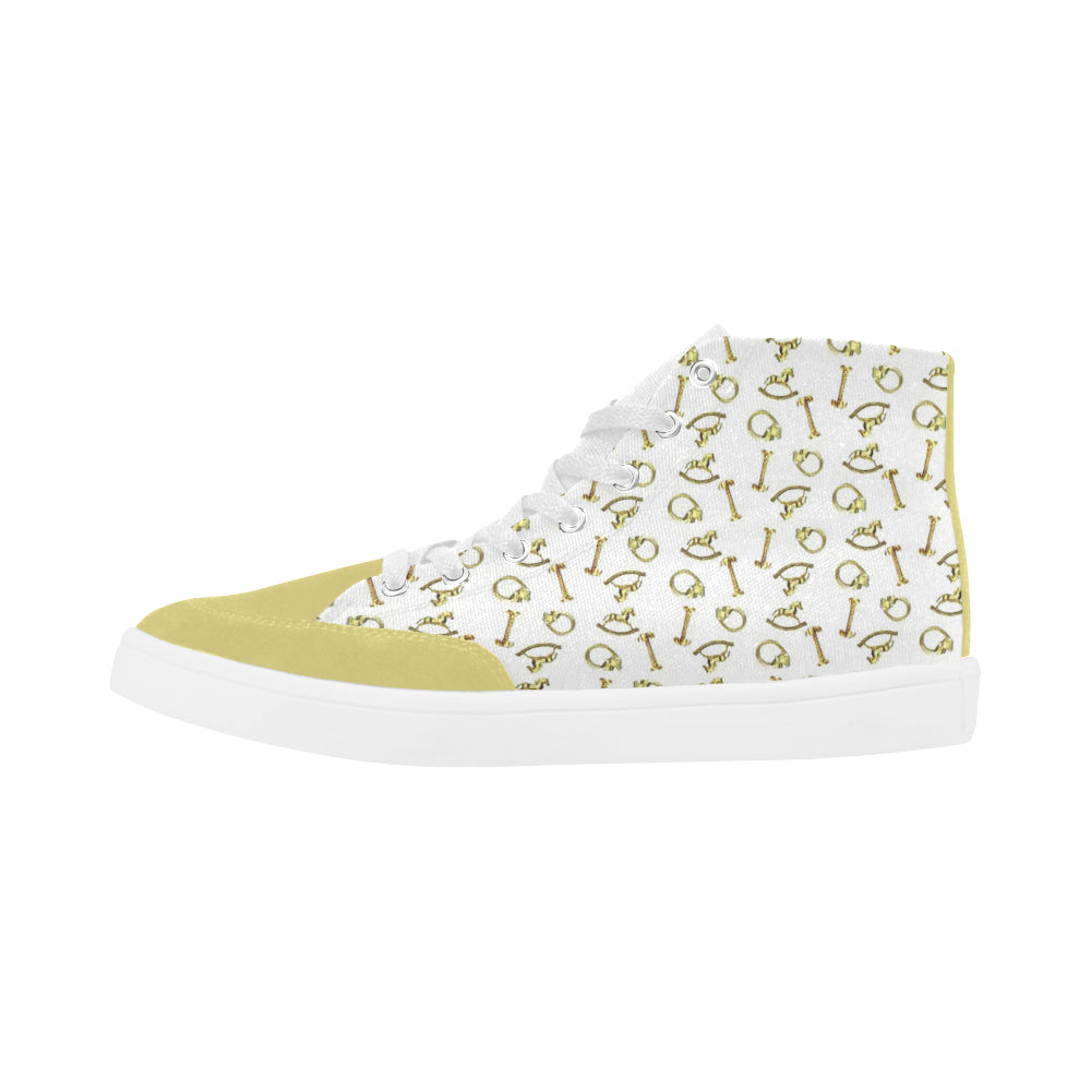 brass treasures suede canvas high top sneaker Herdsman High Top Shoes for Women/Large Size (Model 038) e-joyer