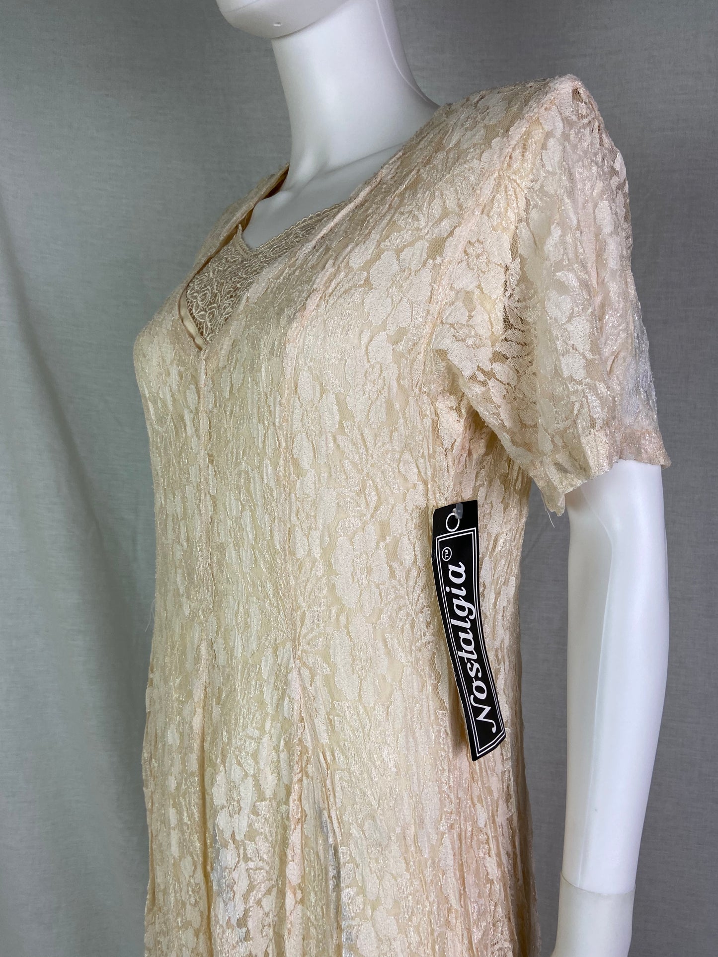 Nostalgia Cream Beige Lace Victorian Dress NWT ABBY ESSIE STUDIOS