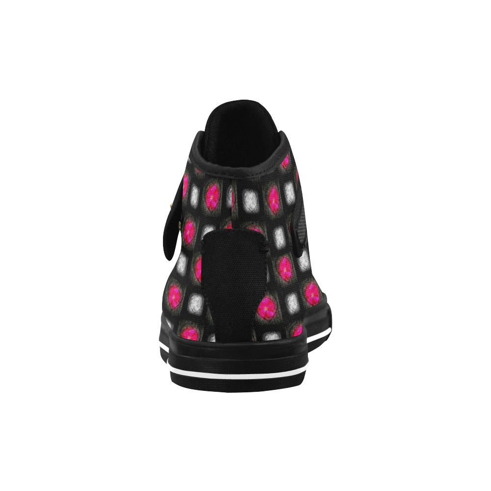 bling hearts diamonds black pink red 5028 x 5008 2 Aquila Strap Women's Shoes/Large Size (Model 1202) e-joyer