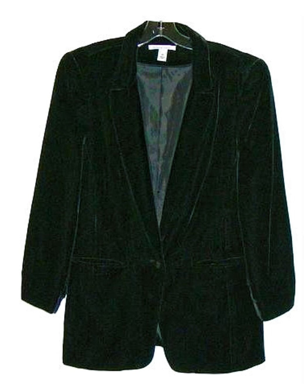 KENNETH COLE Black Velvet Career Goth Victorian Blazer Large Abby Essie