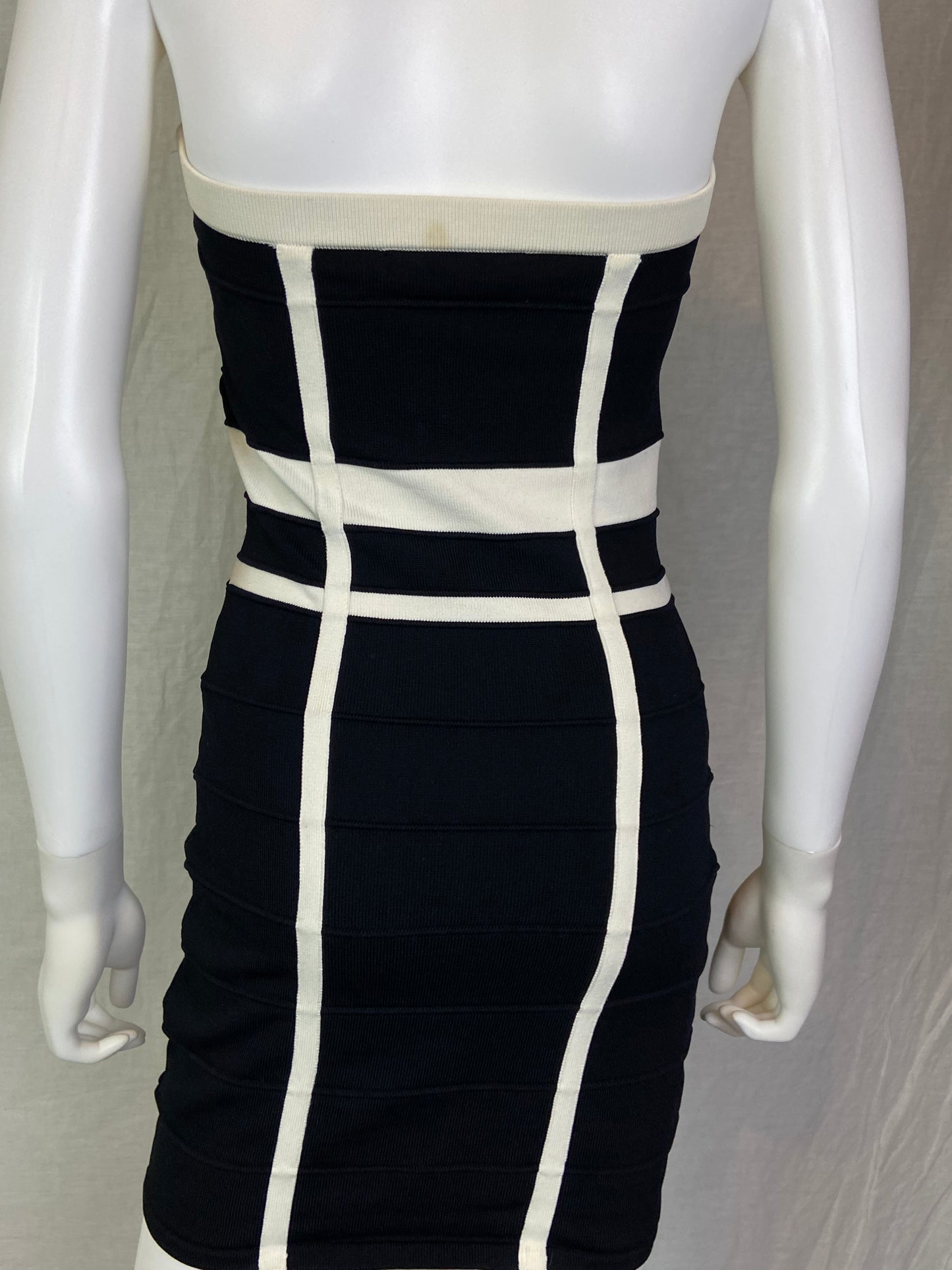Forever 21 Black White Stretch Cocktail Bandage Mini Dress ABBY ESSIE STUDIOS