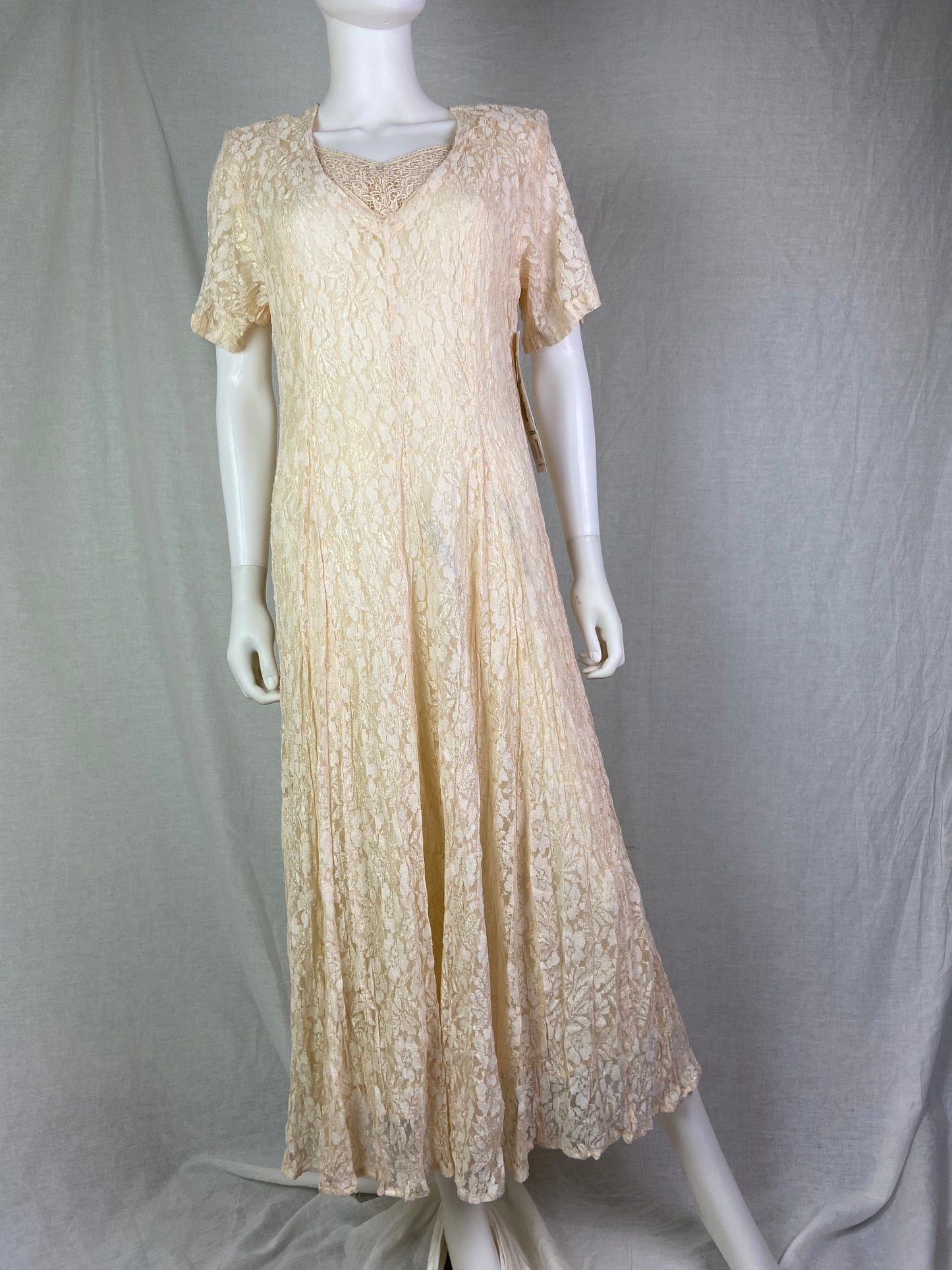 Nostalgia Cream Beige Lace Victorian Dress NWT ABBY ESSIE STUDIOS