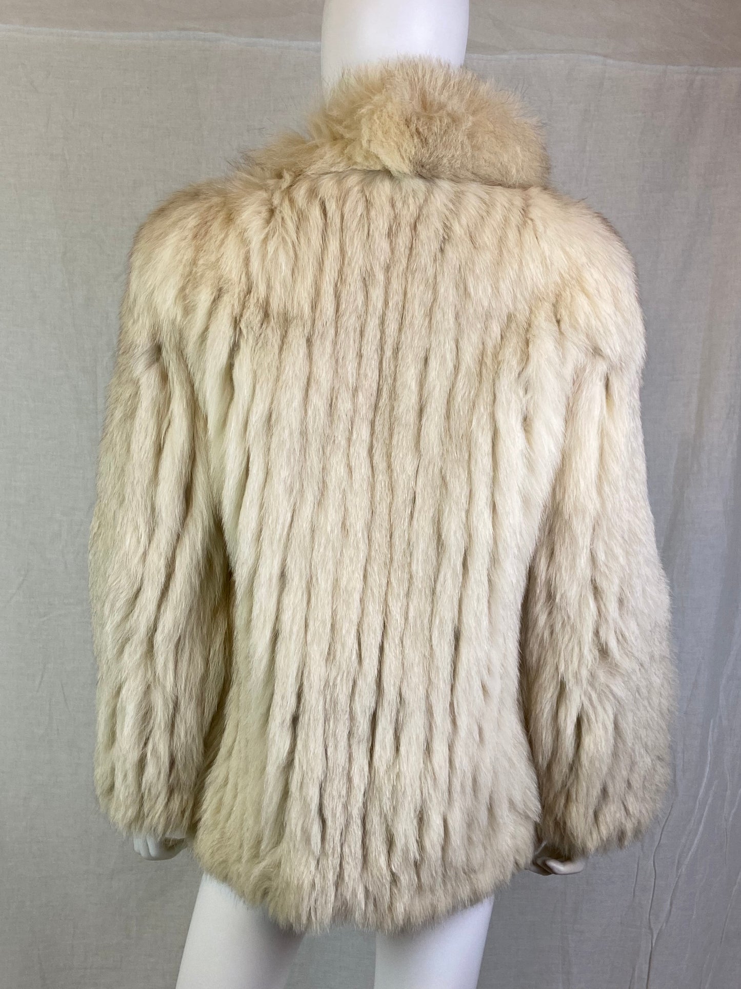 Vintage Cream White Gray FOX Fur Coat ABBY ESSIE STUDIOS