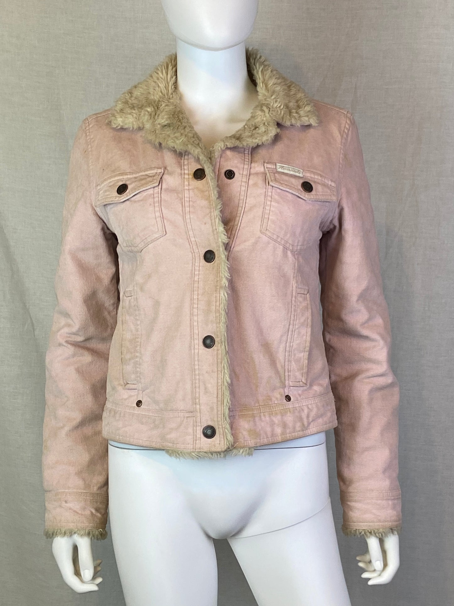 Aeropostale Pink Velvet Faux Suede Fur Coat ABBY ESSIE STUDIOS