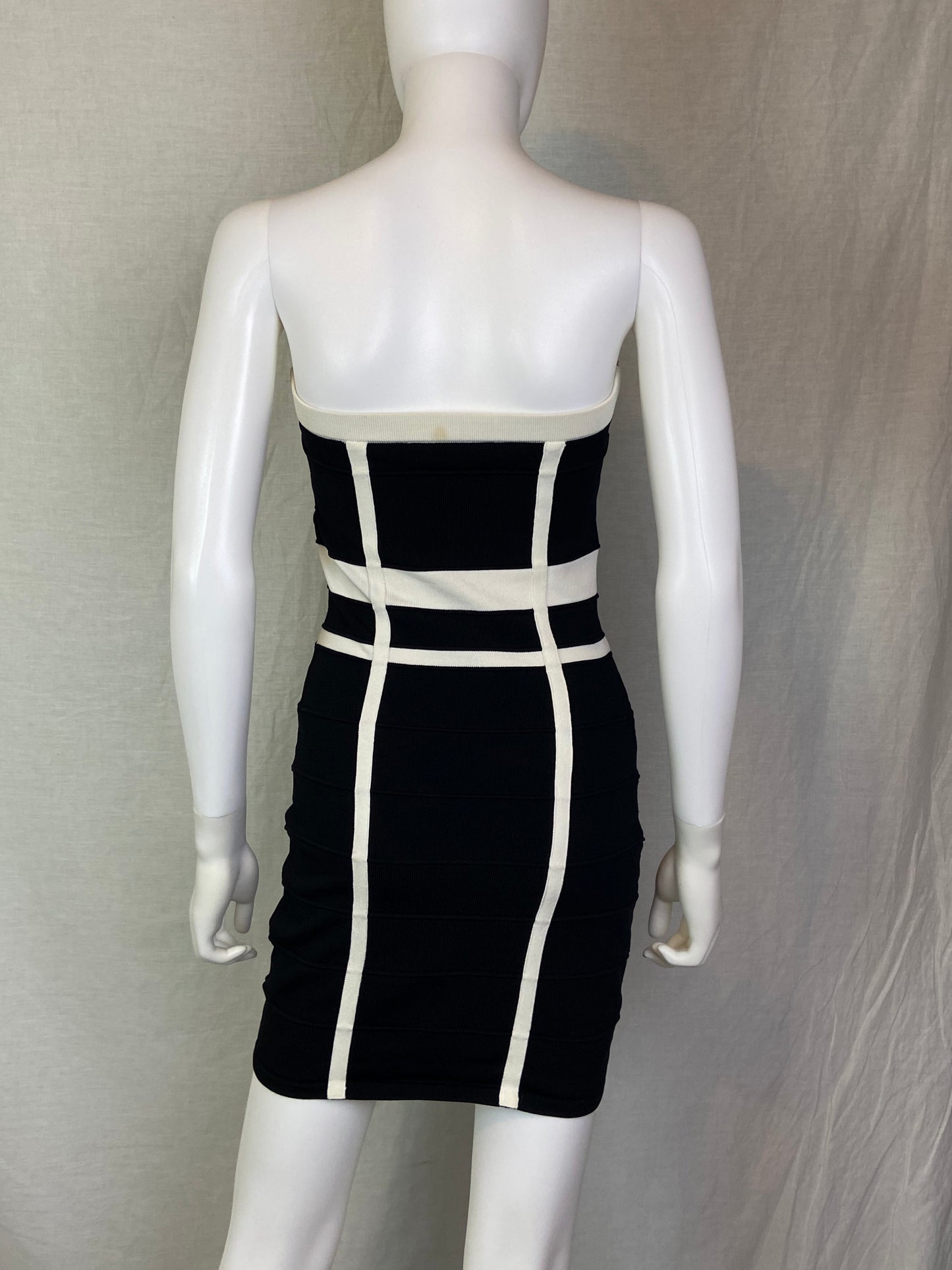 Forever 21 Black White Stretch Cocktail Bandage Mini Dress ABBY ESSIE STUDIOS