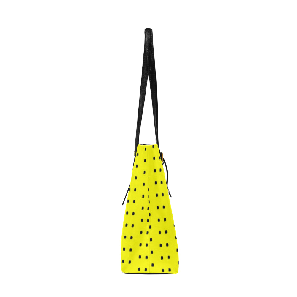 VIP Logo Polka Stripe Classic Leather Tote Bag e-joyer
