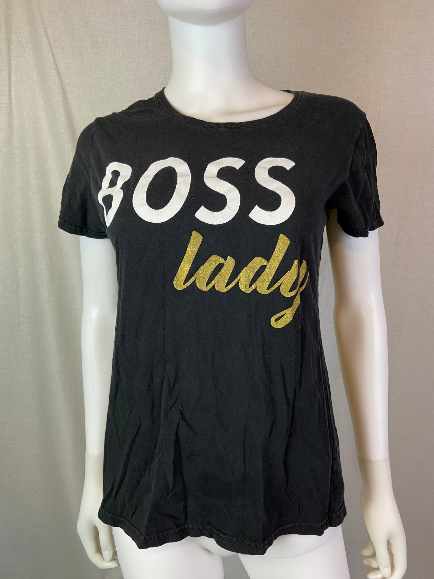 Distressed Black “BOSS lady” Tee