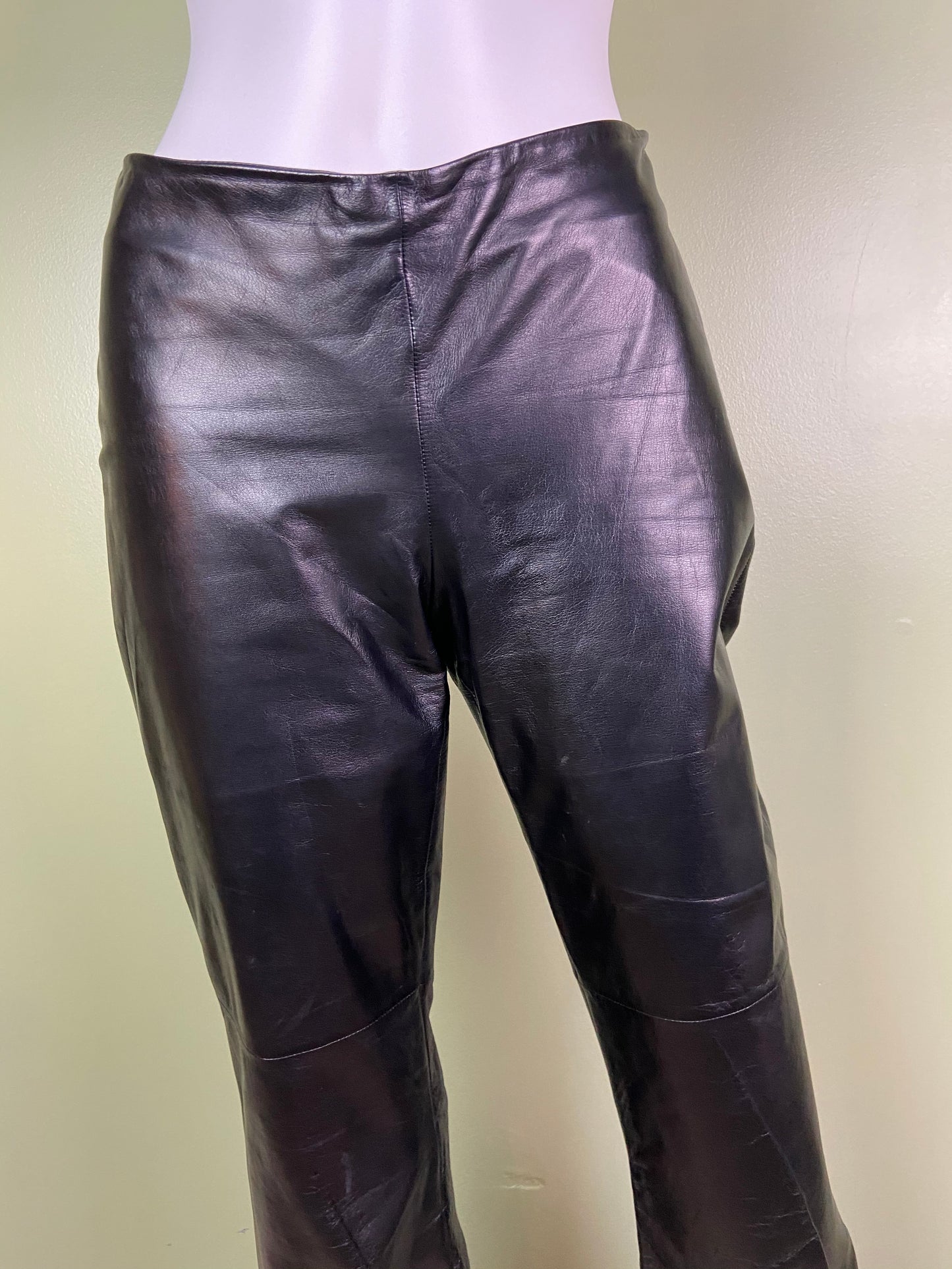 Black Leather Boot Cut Rock Star Pants Abby Essie