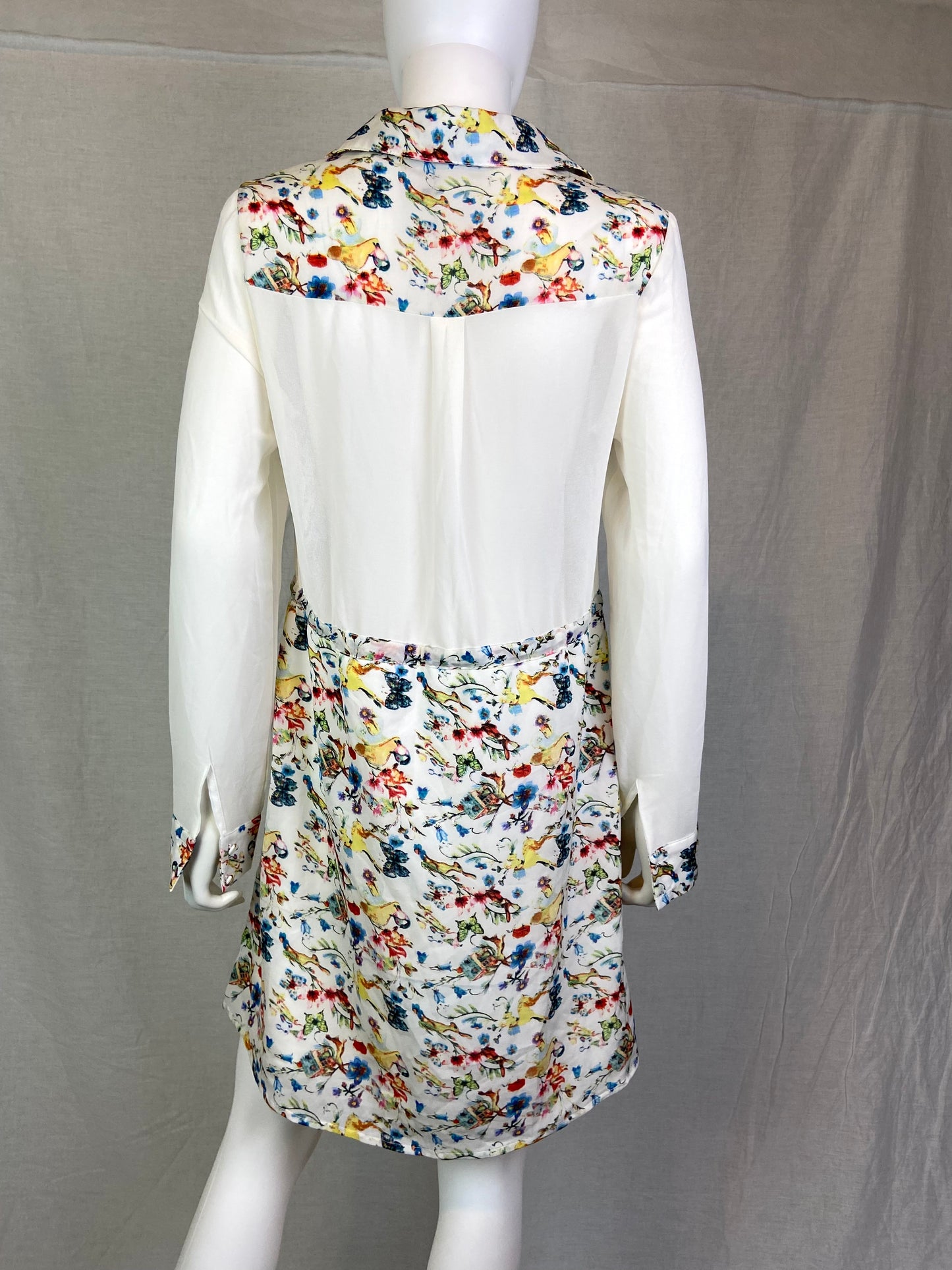 NEW ANNE SMITH Floral Beige Sheer Dress 10 M ABBY ESSIE STUDIOS