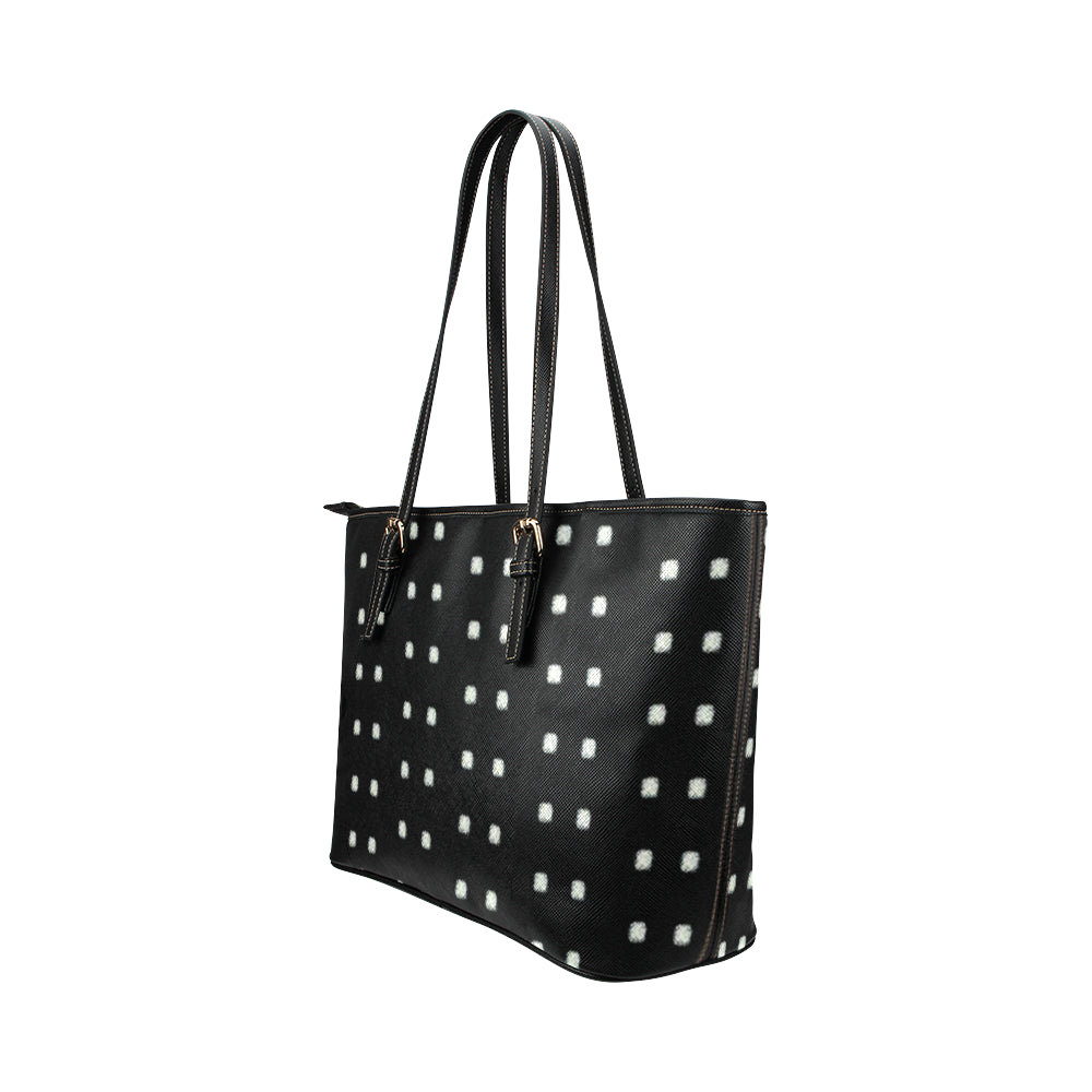 Polka Stripe Jane Leather Tote Bag /Small e-joyer