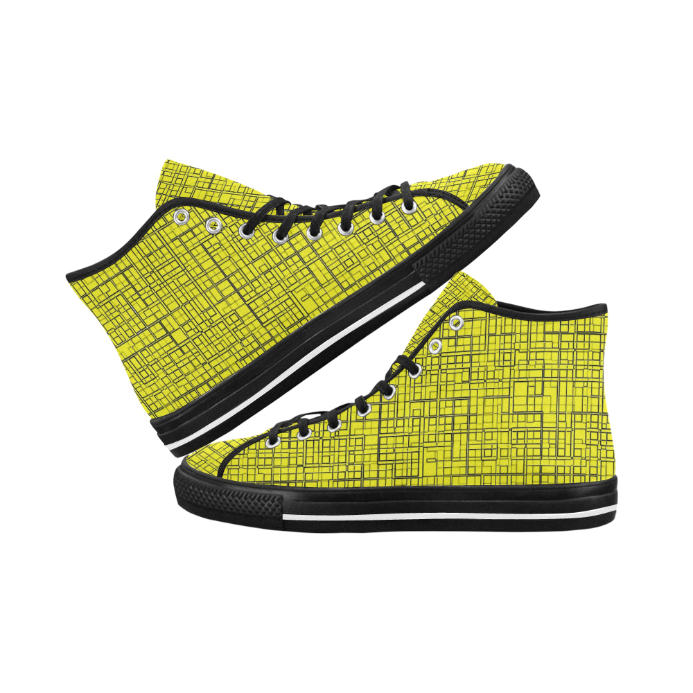 yellow grid 4.4 art Vancouver H Women's Canvas Shoes (1013-1) e-joyer