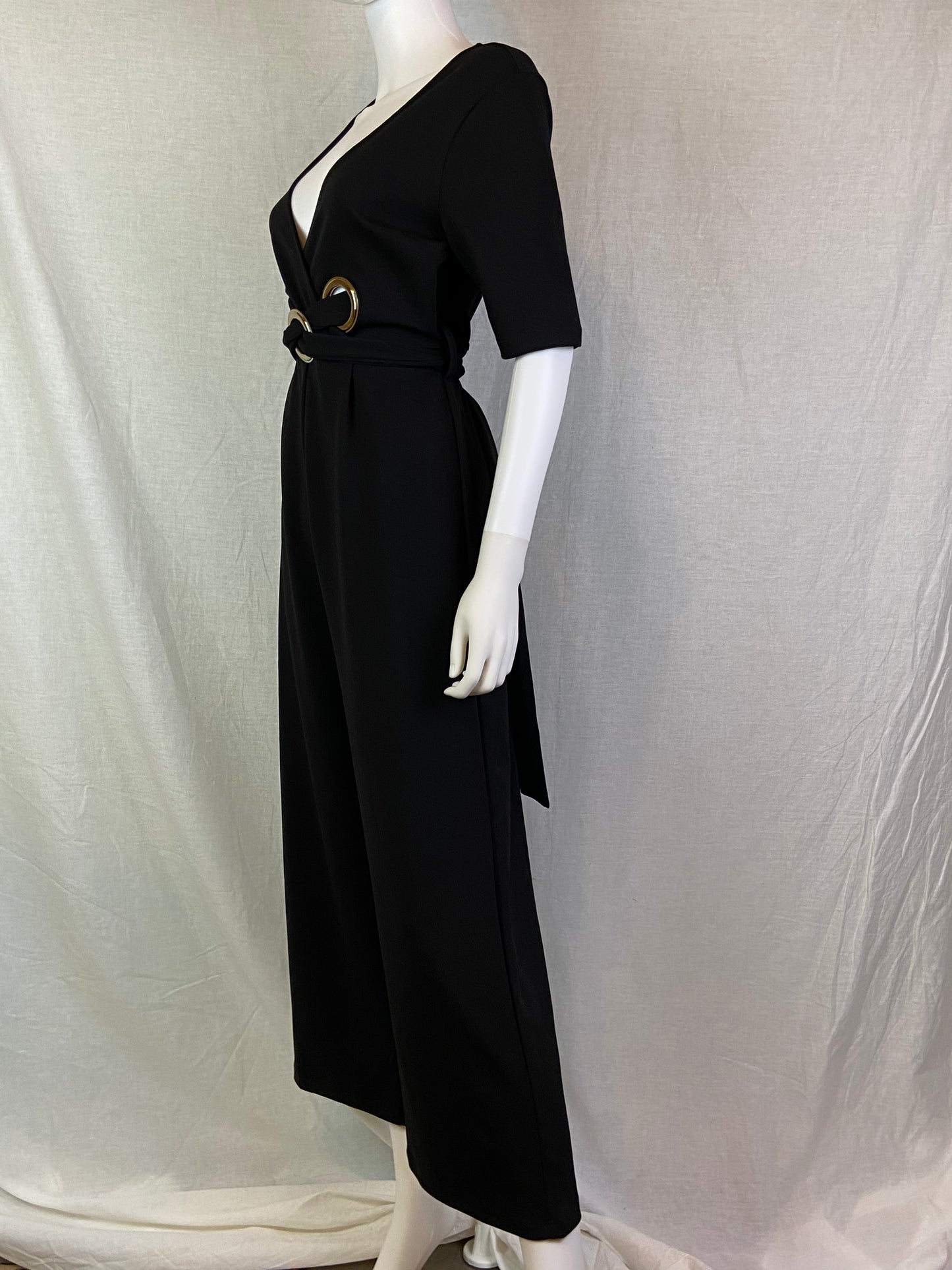 Iris Black Full Leg Pantsuit ABBY ESSIE STUDIOS