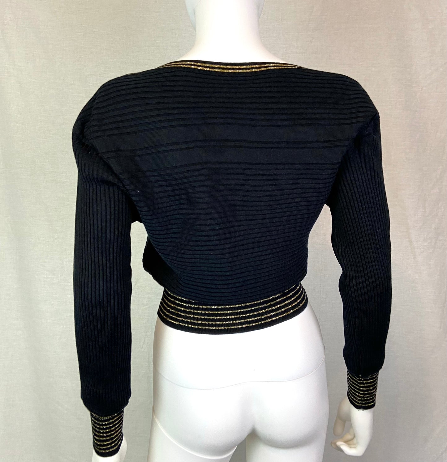 Black Gold Striped Sweater S/ M