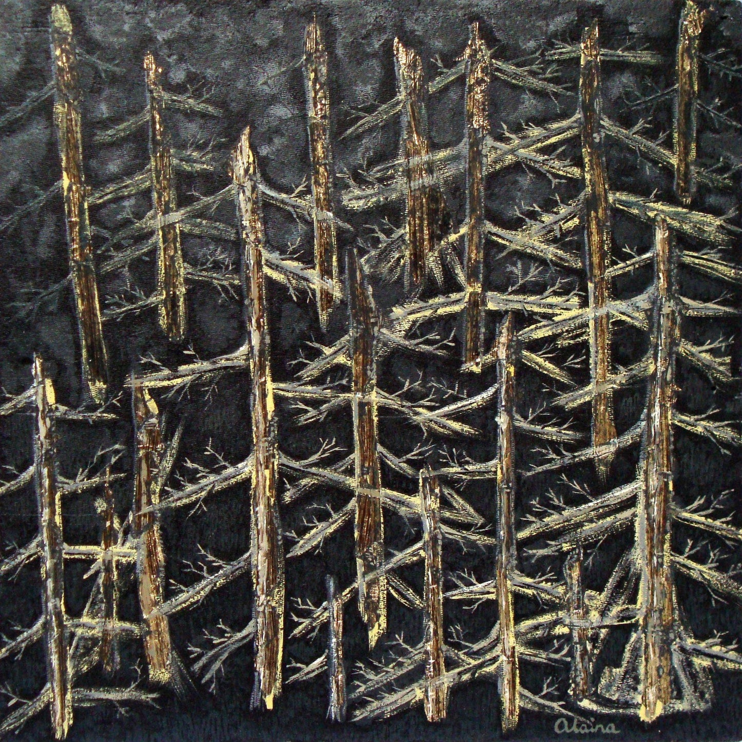 Golden Forest -Ltd Edition Collage Print by Alaina Abby Essie