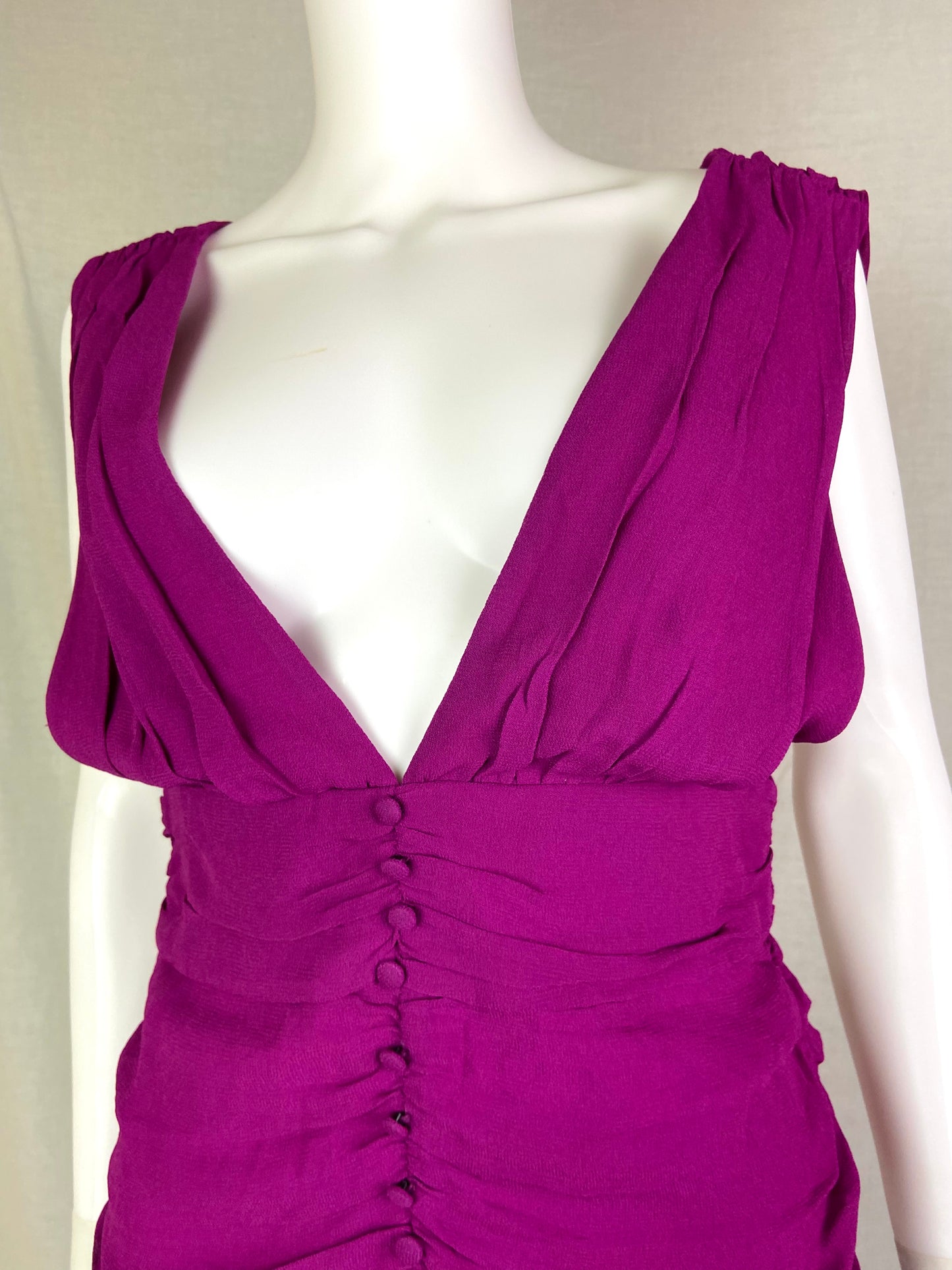 Forever 21 Violet Pink Silk Ruche Cocktail Dress NWT ABBY ESSIE STUDIOS