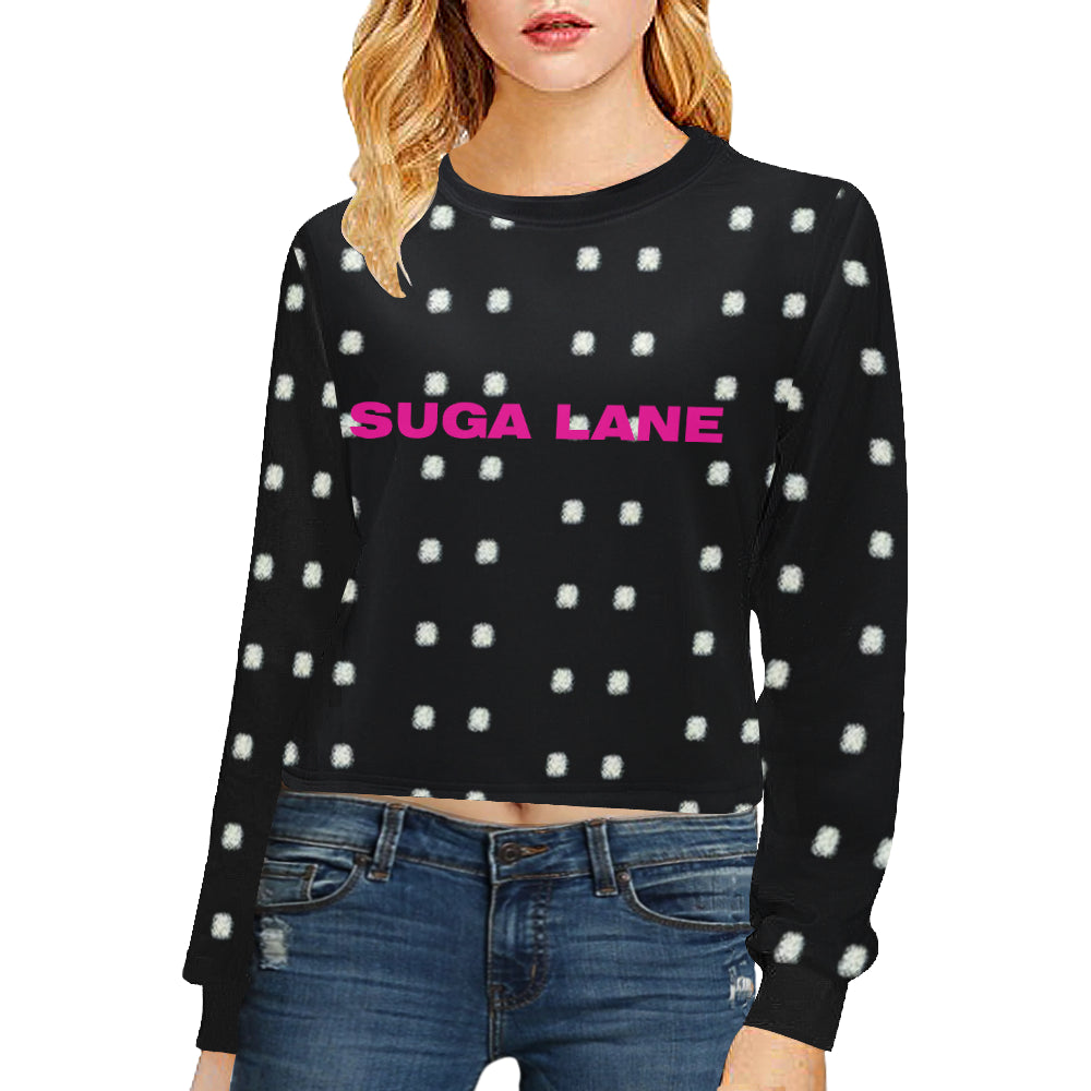 Polka Stripe Crop Sweatshirt e-joyer