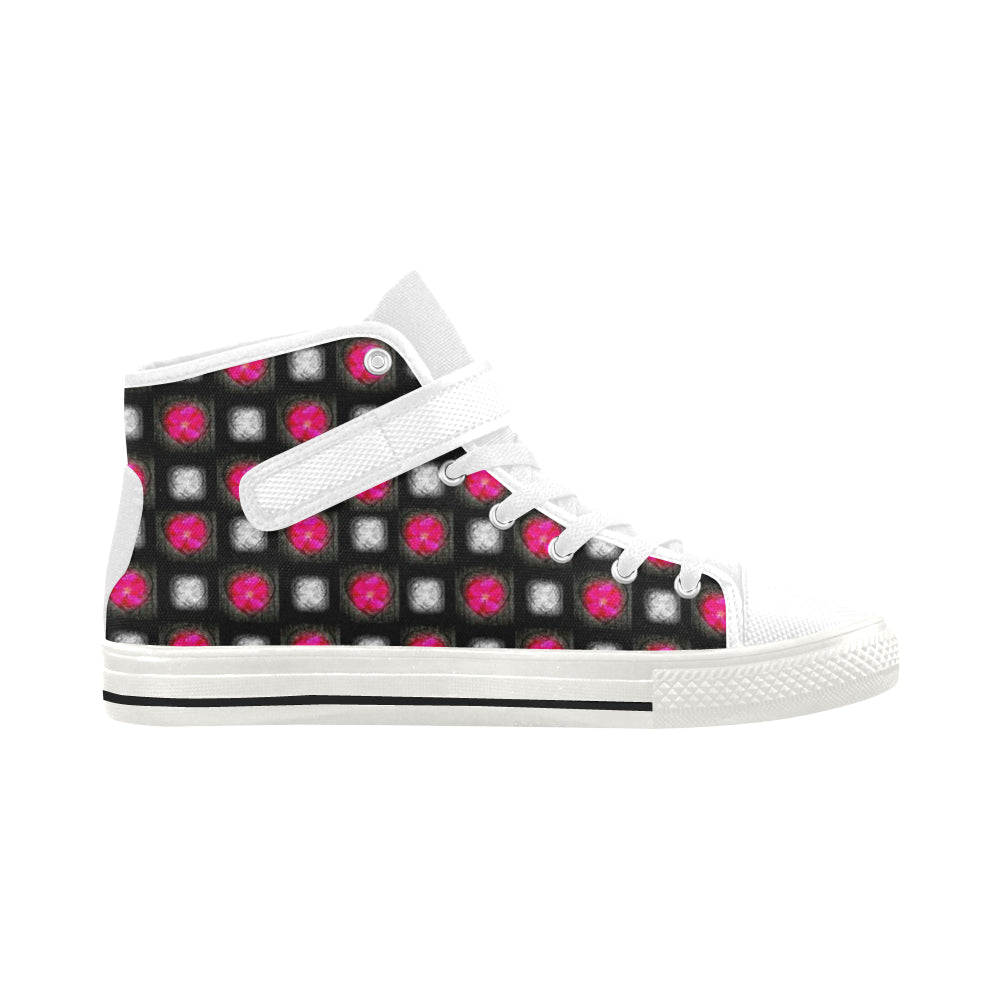 bling hearts diamonds black pink red 5028 x 5008 2 Aquila Strap Women's Shoes/Large Size (Model 1202) e-joyer