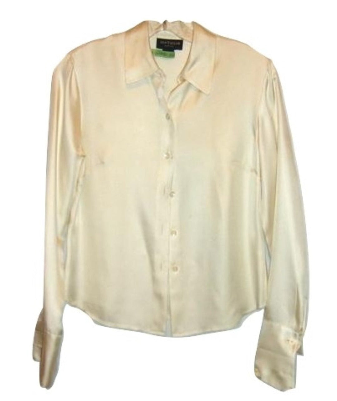 Talbots Cream White Silk Career Cocktail Blouse 4 Small 100% Silk
