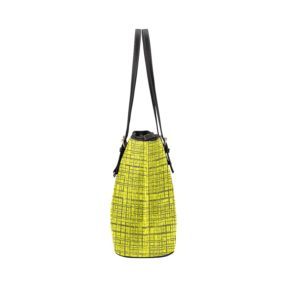 Grid Jane Leather Tote Bag e-joyer