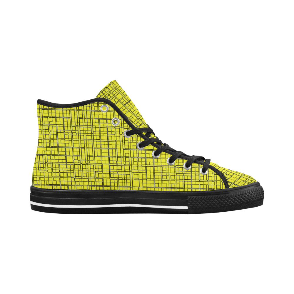 yellow grid 4.4 art Vancouver H Women's Canvas Shoes (1013-1) e-joyer