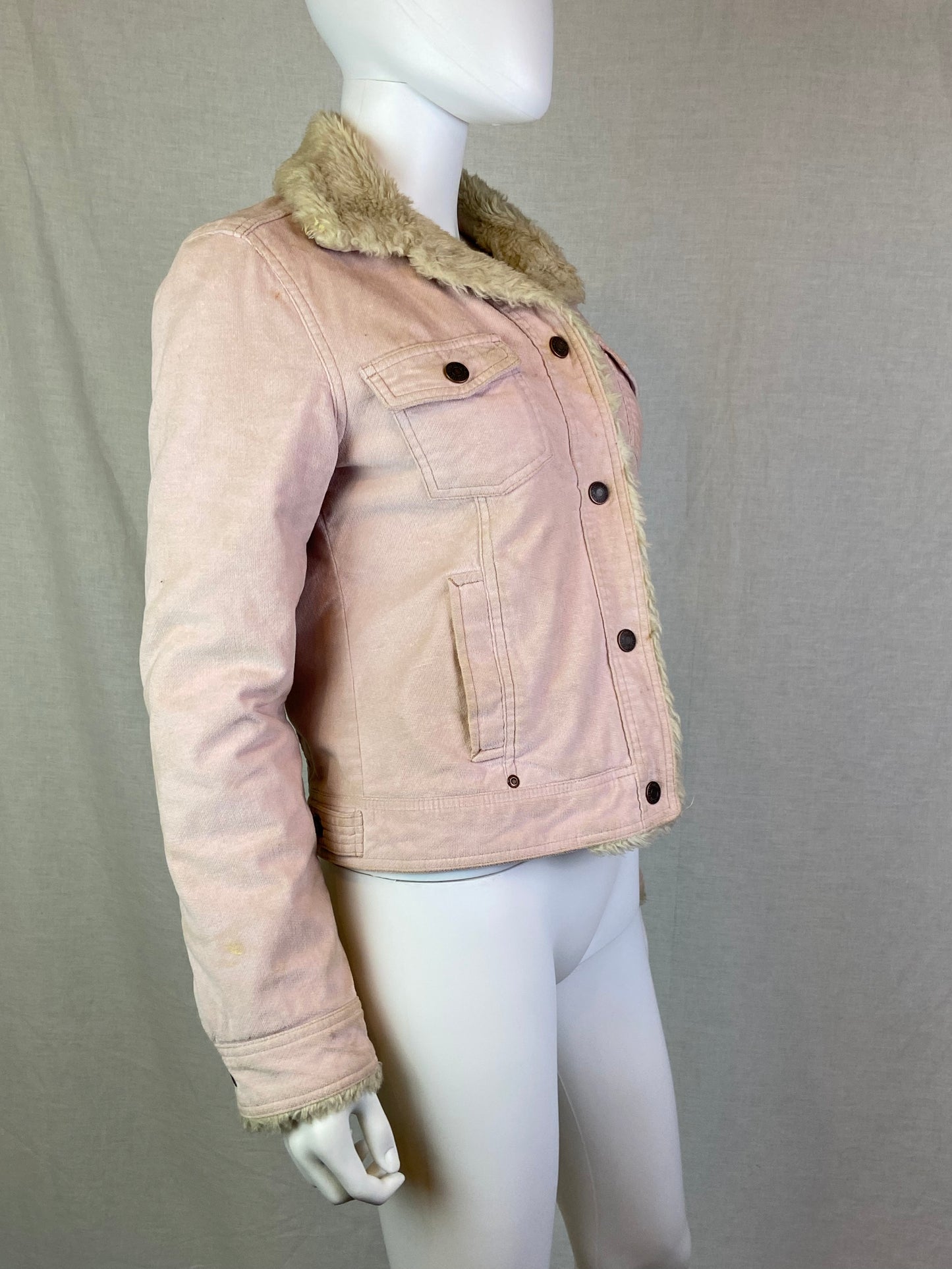 Aeropostale Pink Velvet Faux Suede Fur Coat ABBY ESSIE STUDIOS