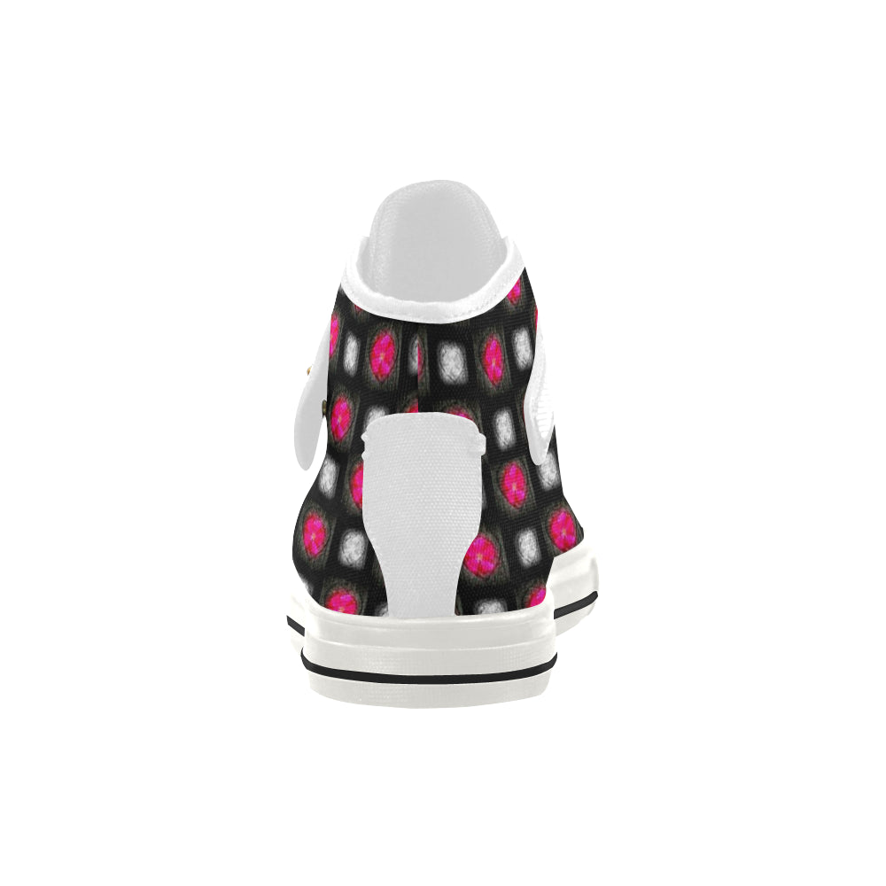 bling hearts diamonds black pink red 5028 x 5008 2 Aquila Strap Women's Shoes/Large Size (Model 1202) e-joyer