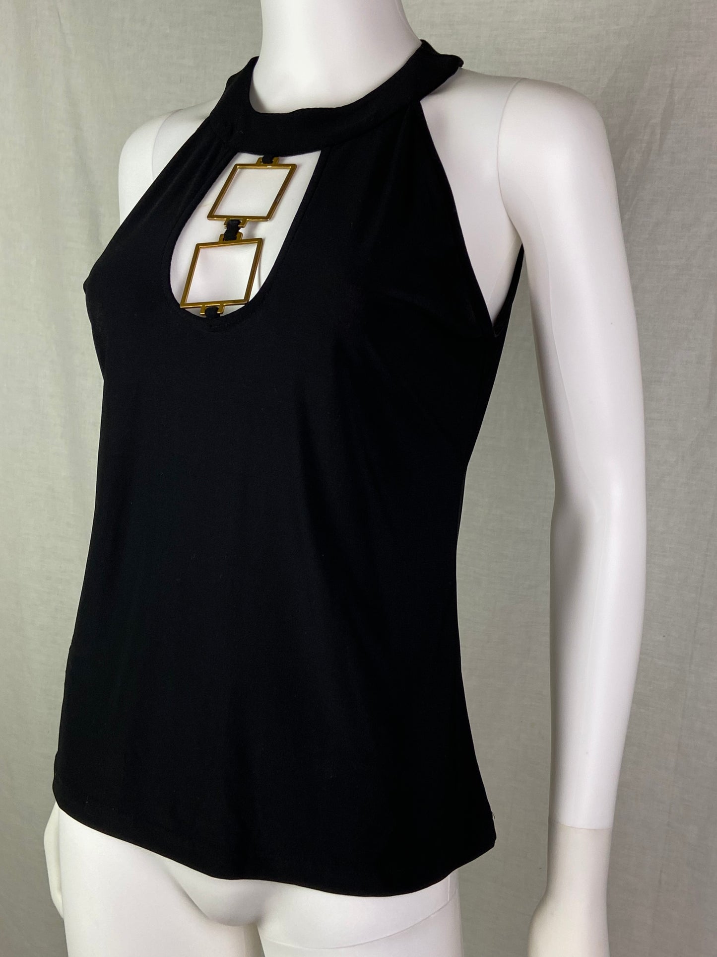 DFA NY Black Gold Geometric Choker Cocktail Tank Top ABBY ESSIE STUDIOS