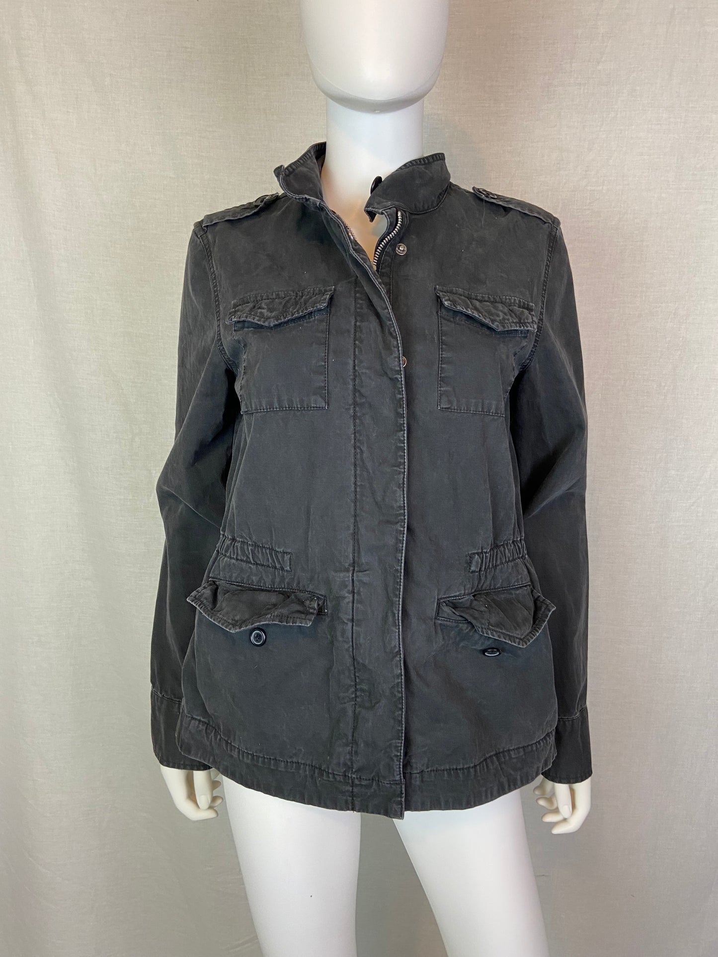 Gap Faded Distressed Black Denim Jacket M ABBY ESSIE STUDIOS