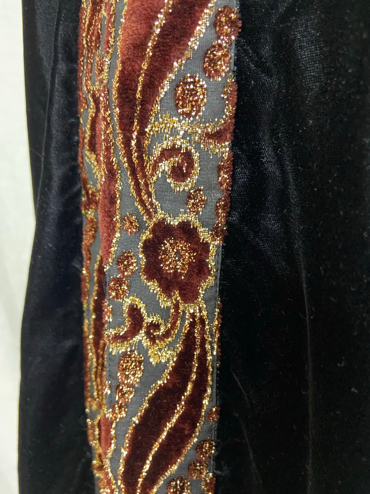 Hosanna Black Velvet Gold Lame Coat