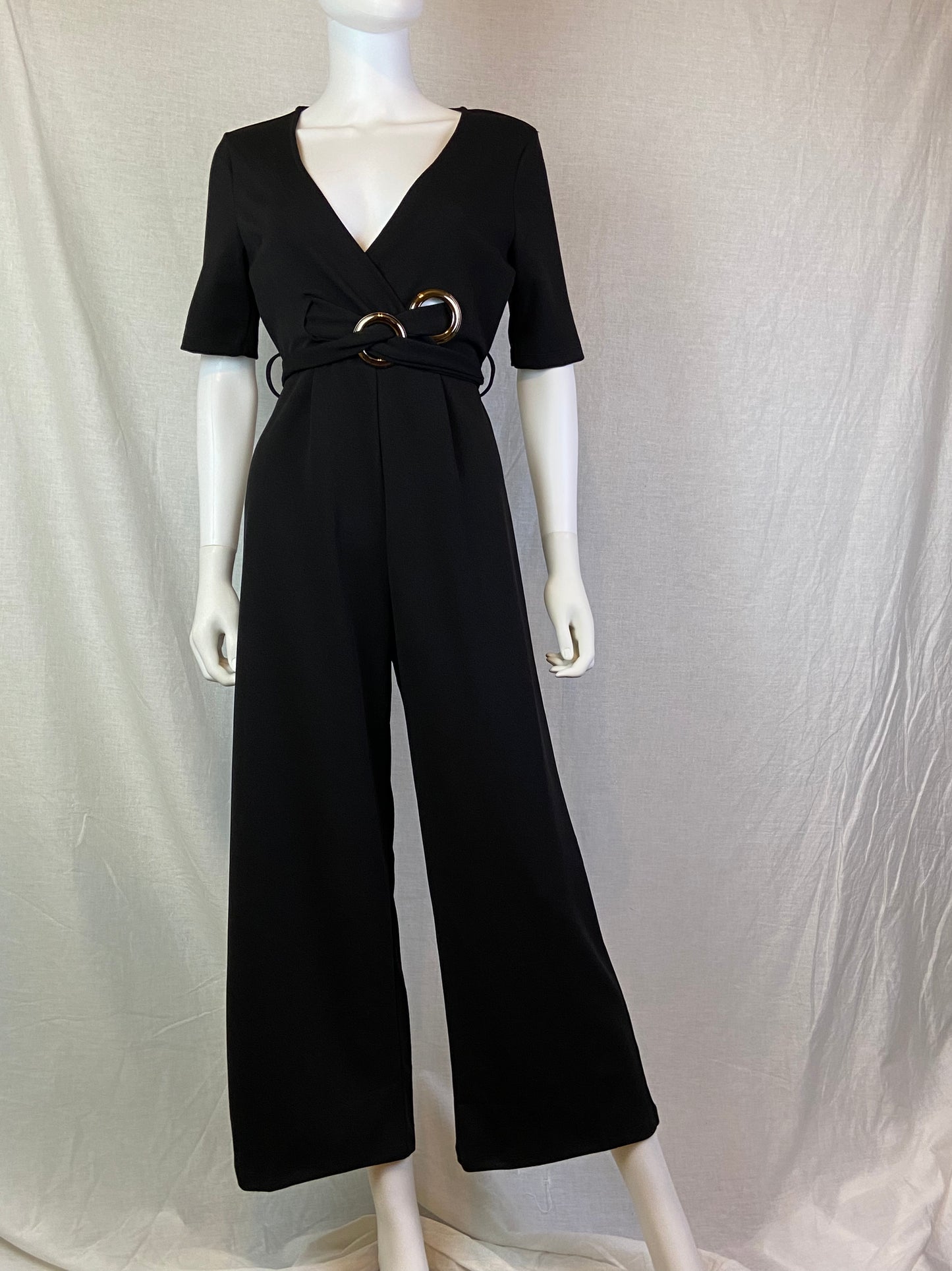 Iris Black Full Leg Pantsuit ABBY ESSIE STUDIOS