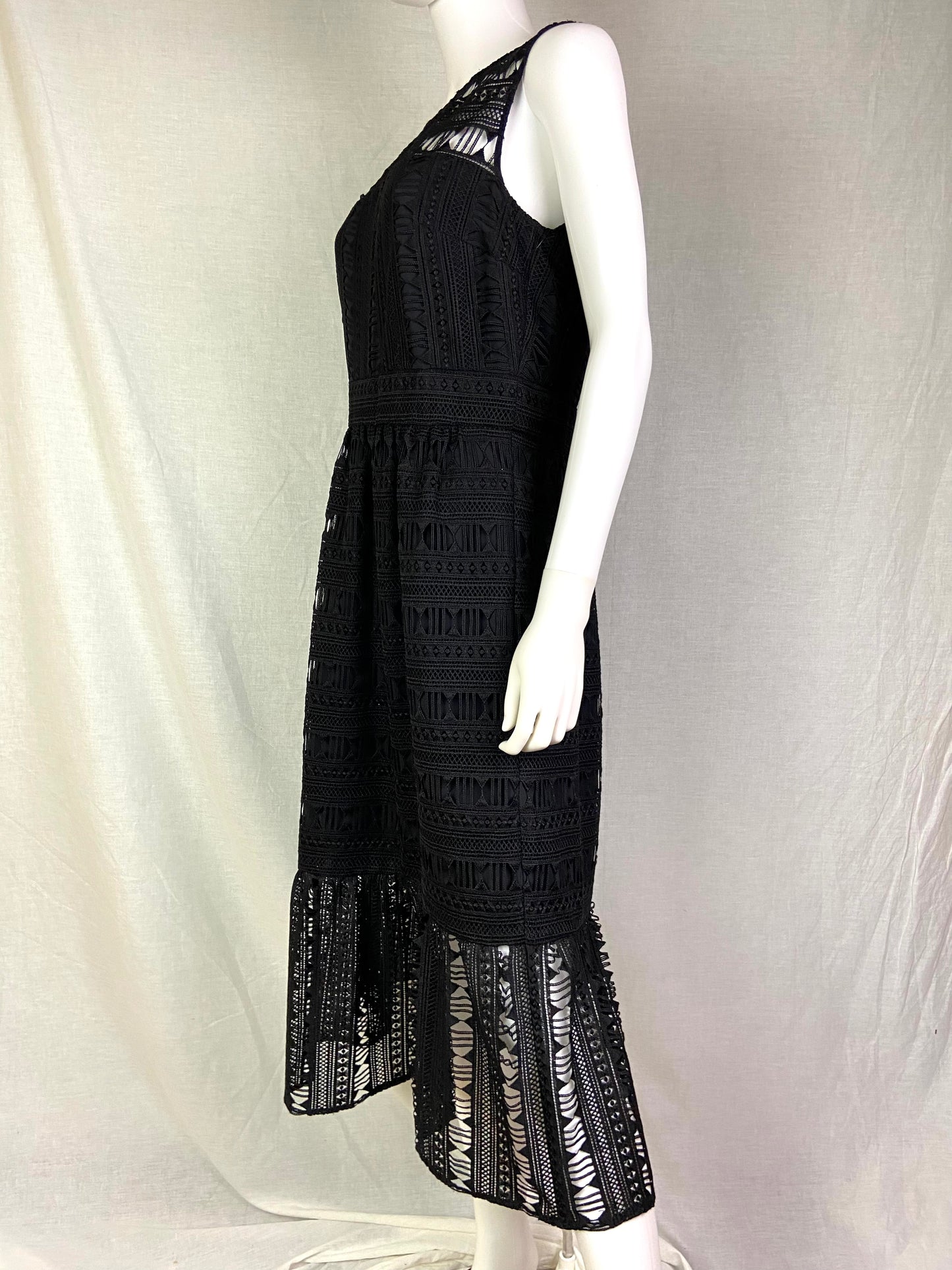 Nicole Miller Black Lace Woven Dress NWT ABBY ESSIE STUDIOS