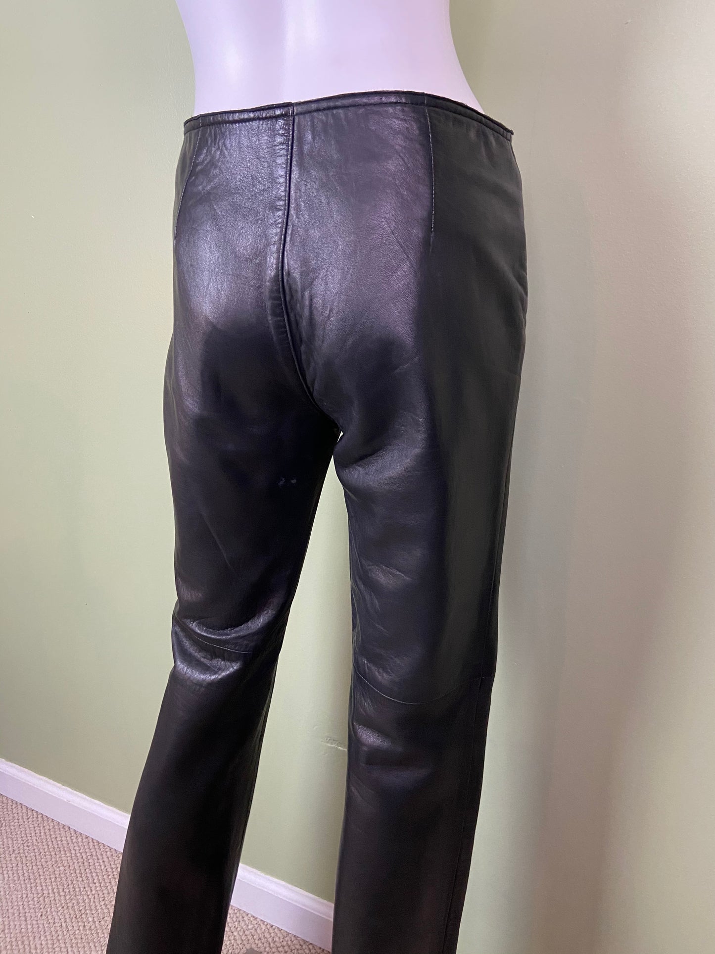 Black Leather Boot Cut Rock Star Pants Abby Essie