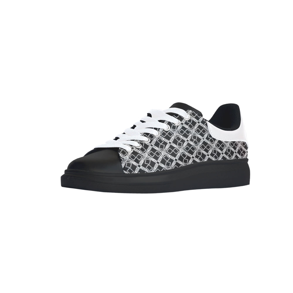 silver black logo xtra large panel 3.6 mb.jpg hori Low Top Loafers Womens Shoes (Model 026) e-joyer