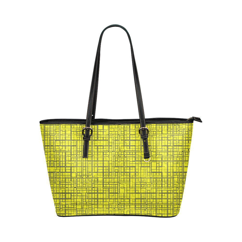 Grid Jane Leather Tote Bag e-joyer